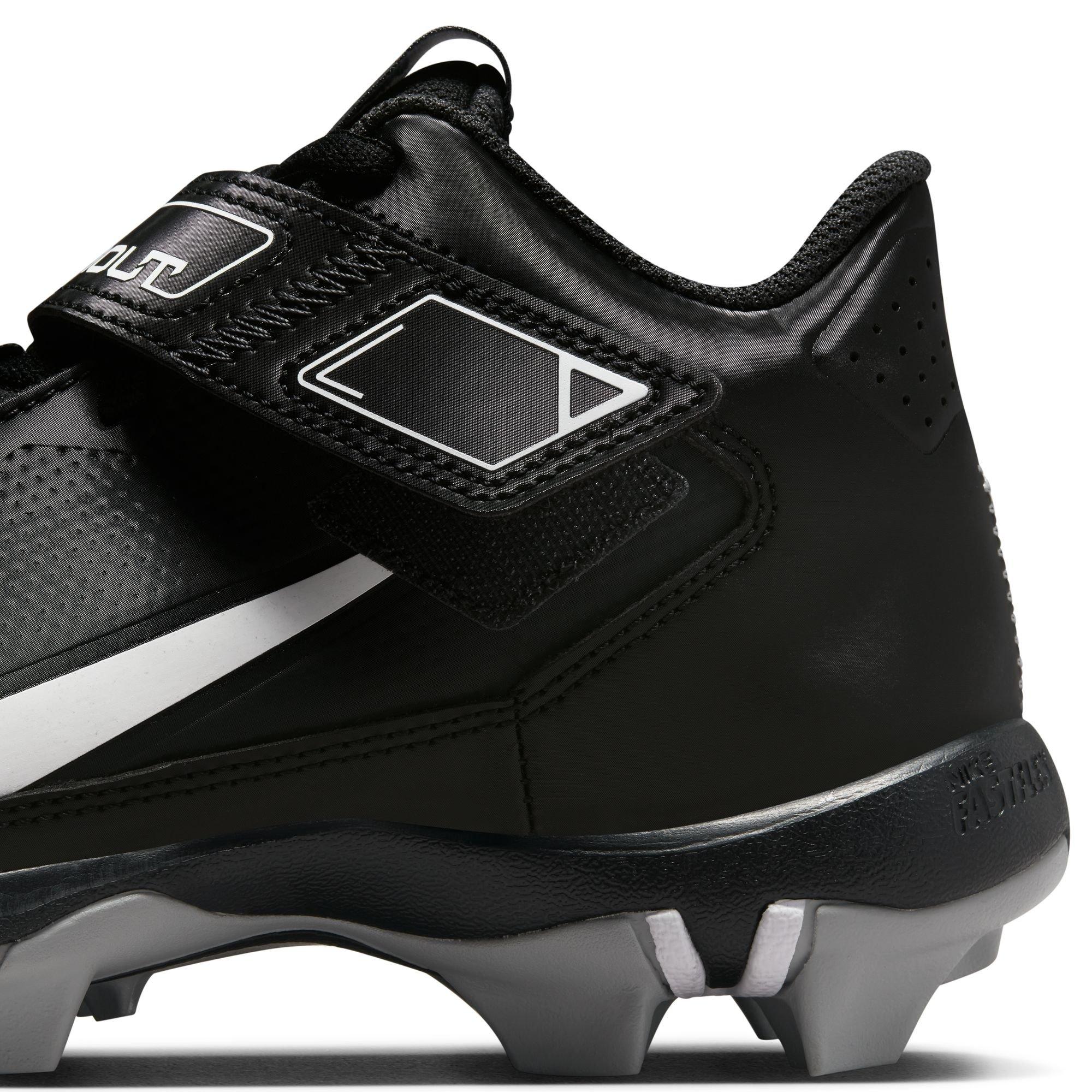 Nike Force Trout 8 Keystone "Black/White/Dk Smoke Grey" Grade School Boys' Baseball Cleat - BLACK/WHITE Thumbnail View 8