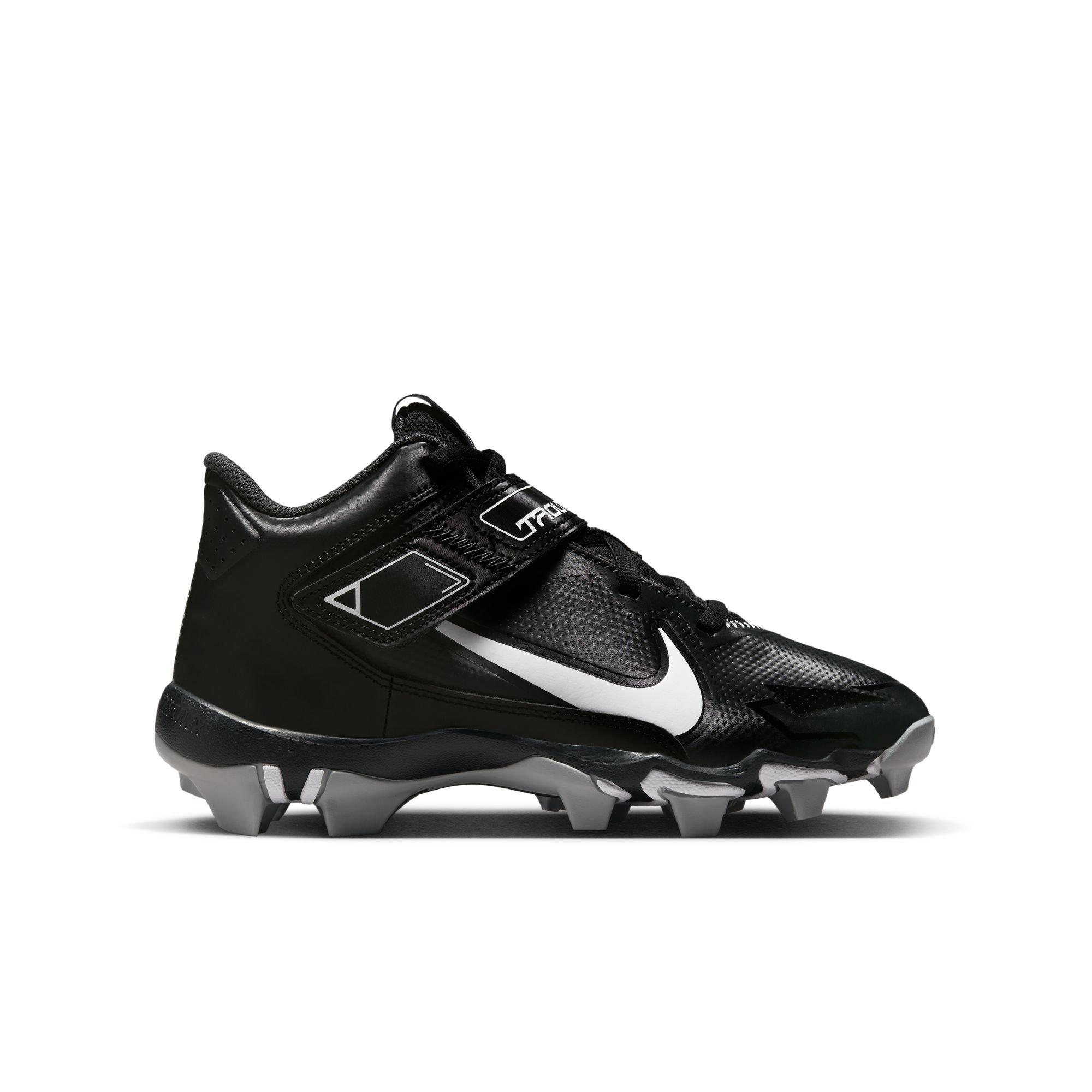 Nike Force Trout 8 Keystone Black White Dk Smoke Grey Grade School Boys Baseball Cleat Hibbett