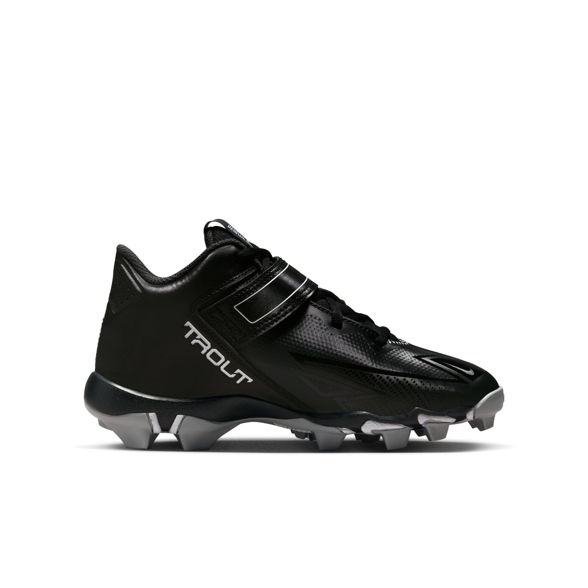 Nike Force Trout 8 Keystone "Black/White/Dk Smoke Grey" Grade School Boys' Baseball Cleat - BLACK/WHITE Thumbnail View 2