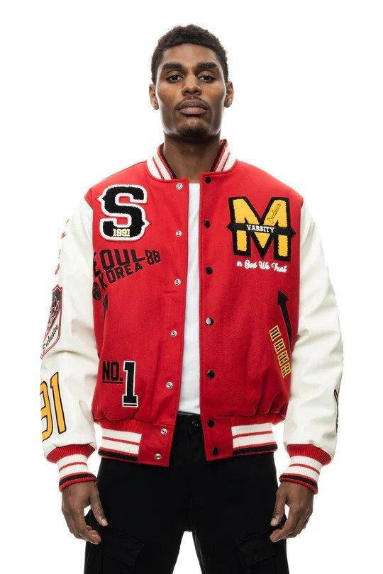 Smoke Rise Men's Wool Varsity JacketRed Hibbett City Gear