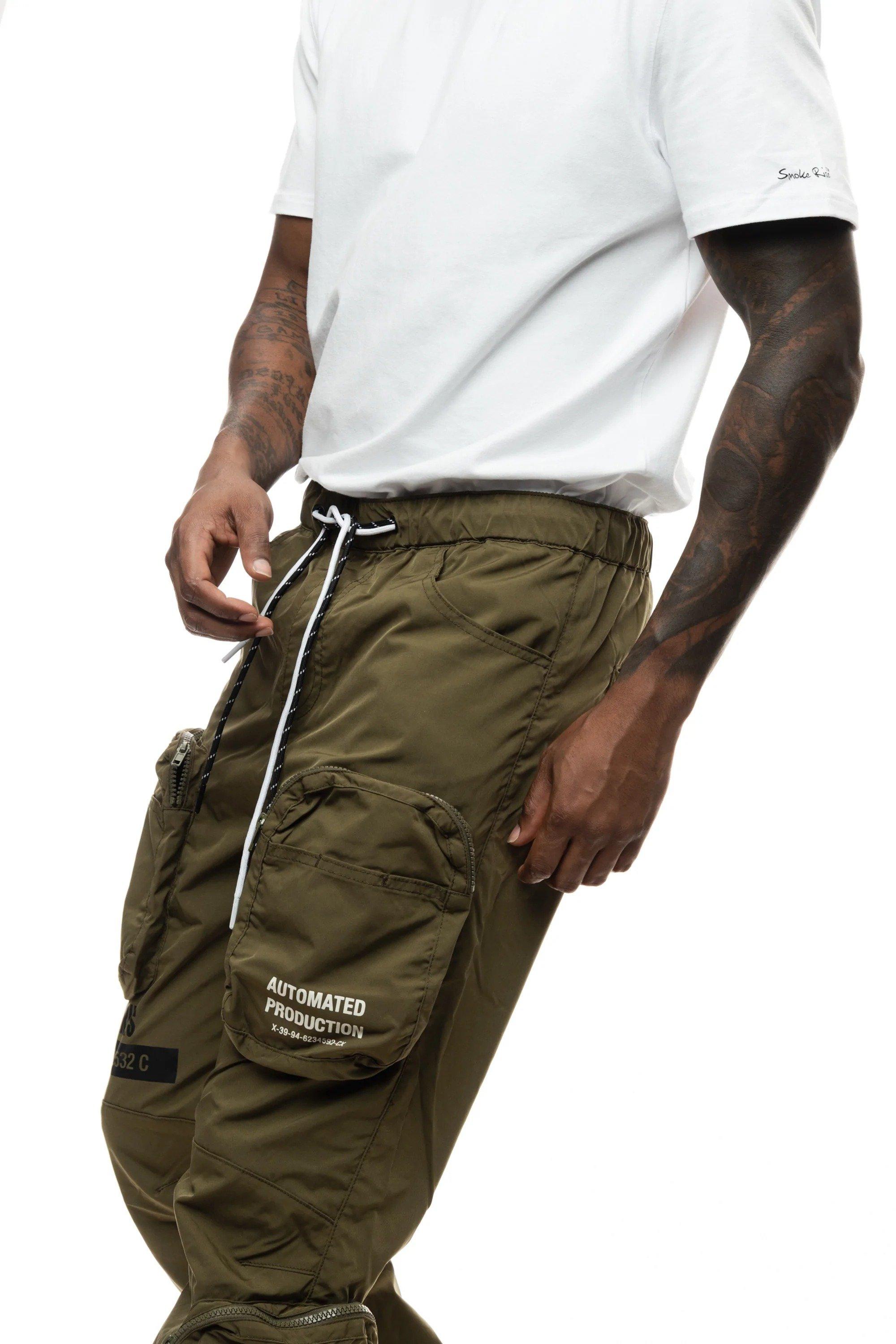 Smoke Rise Men's Nylon Joggers - Olive - Hibbett | City Gear