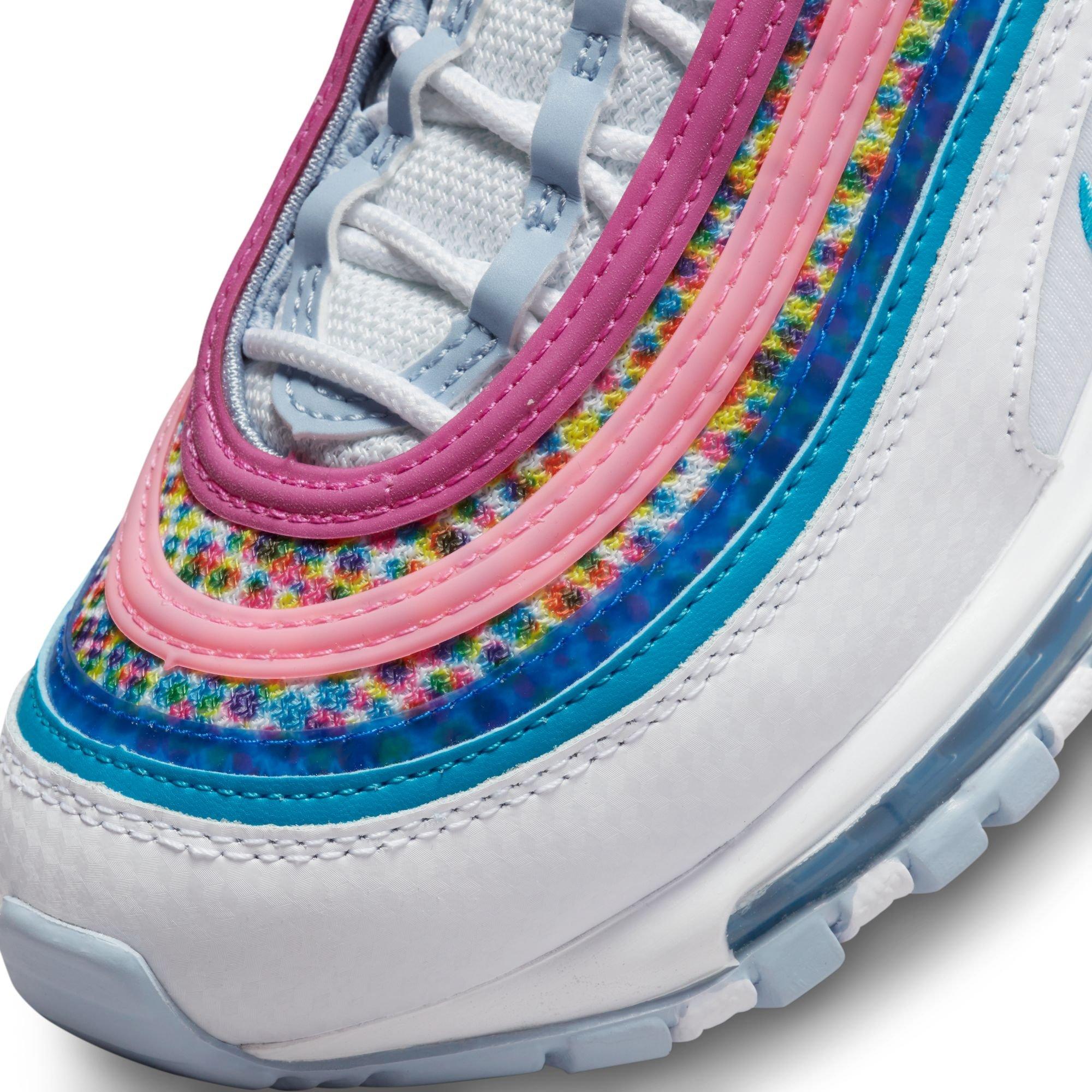 Air max 97 hot sale pink blue yellow white