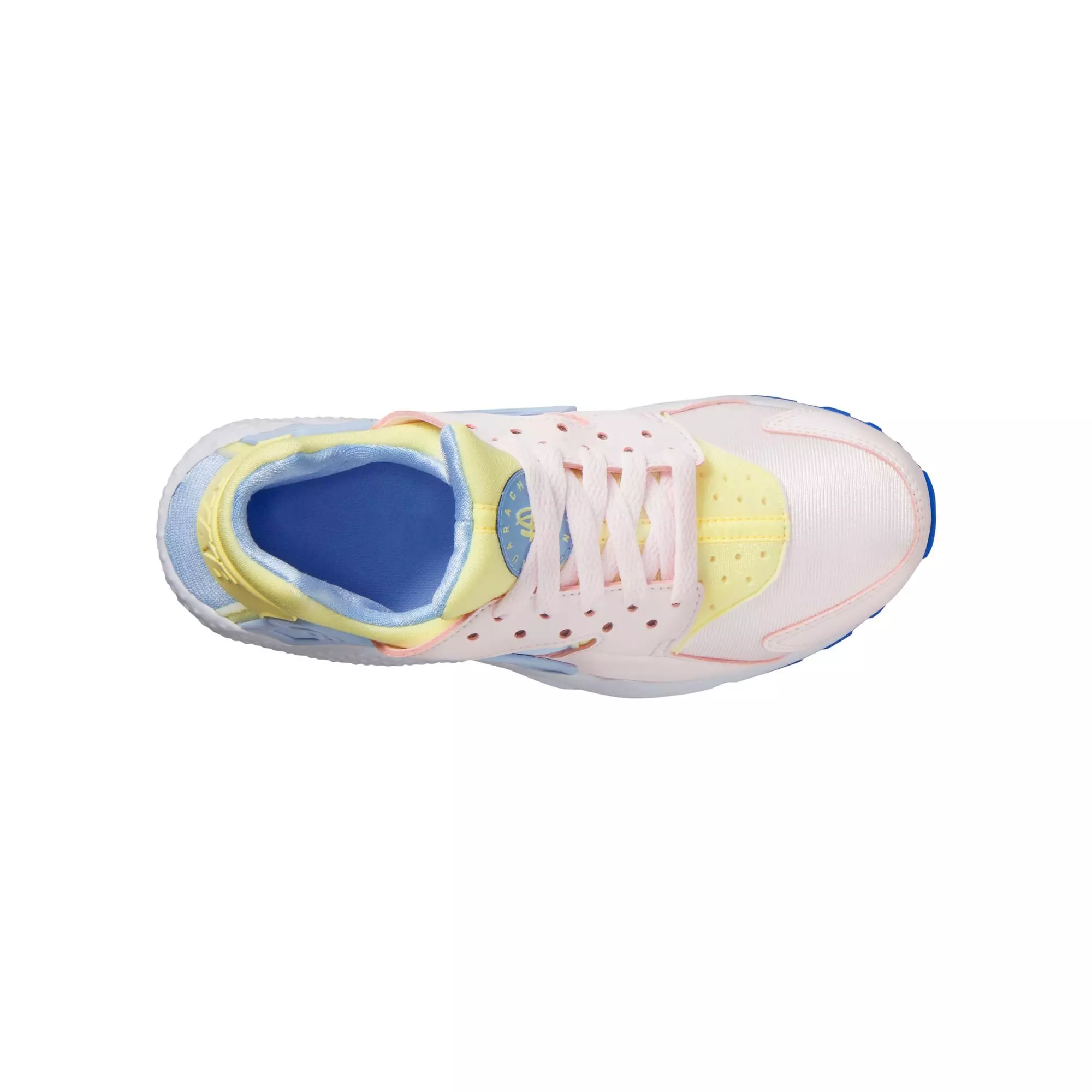 Nike Huarache Run "Pearl Pink/Cobalt Bliss/Citron Tint" Grade School Girls' Shoe - PINK/BLUE