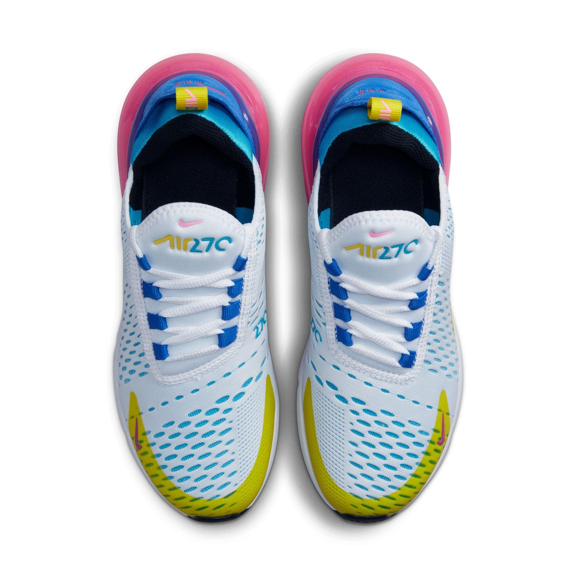 Nike Air Max 270 White/Black/Hyper Royal/Pink Spell Grade School Girls'  Shoe - Hibbett