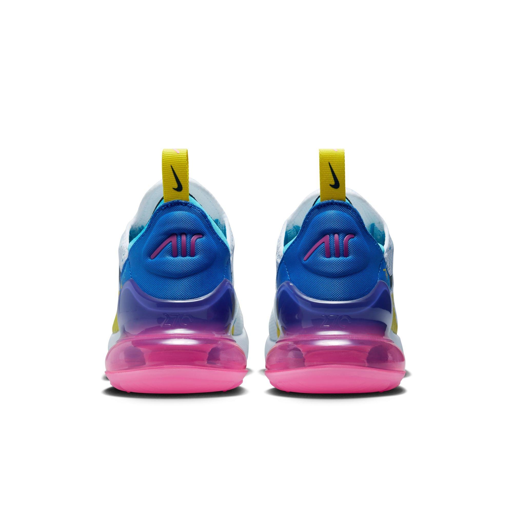 Hora Circulo de ahora en adelante Nike Air Max 270 "White/Black/Hyper Royal/Pink Spell" Grade School Girls'  Shoe