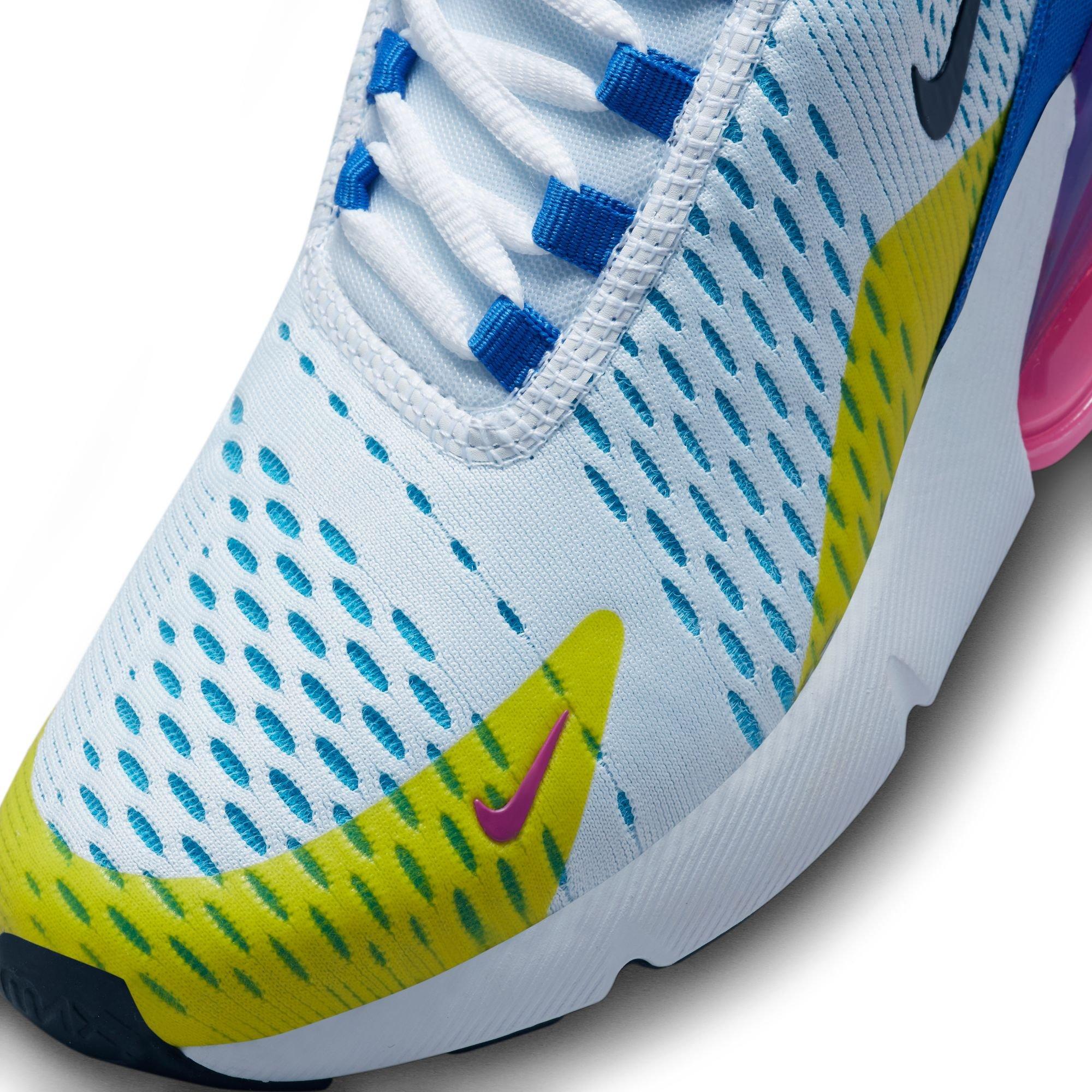 Nike Air Max 270 White/Black/Hyper Royal/Pink Spell Grade School Girls'  Shoe - Hibbett