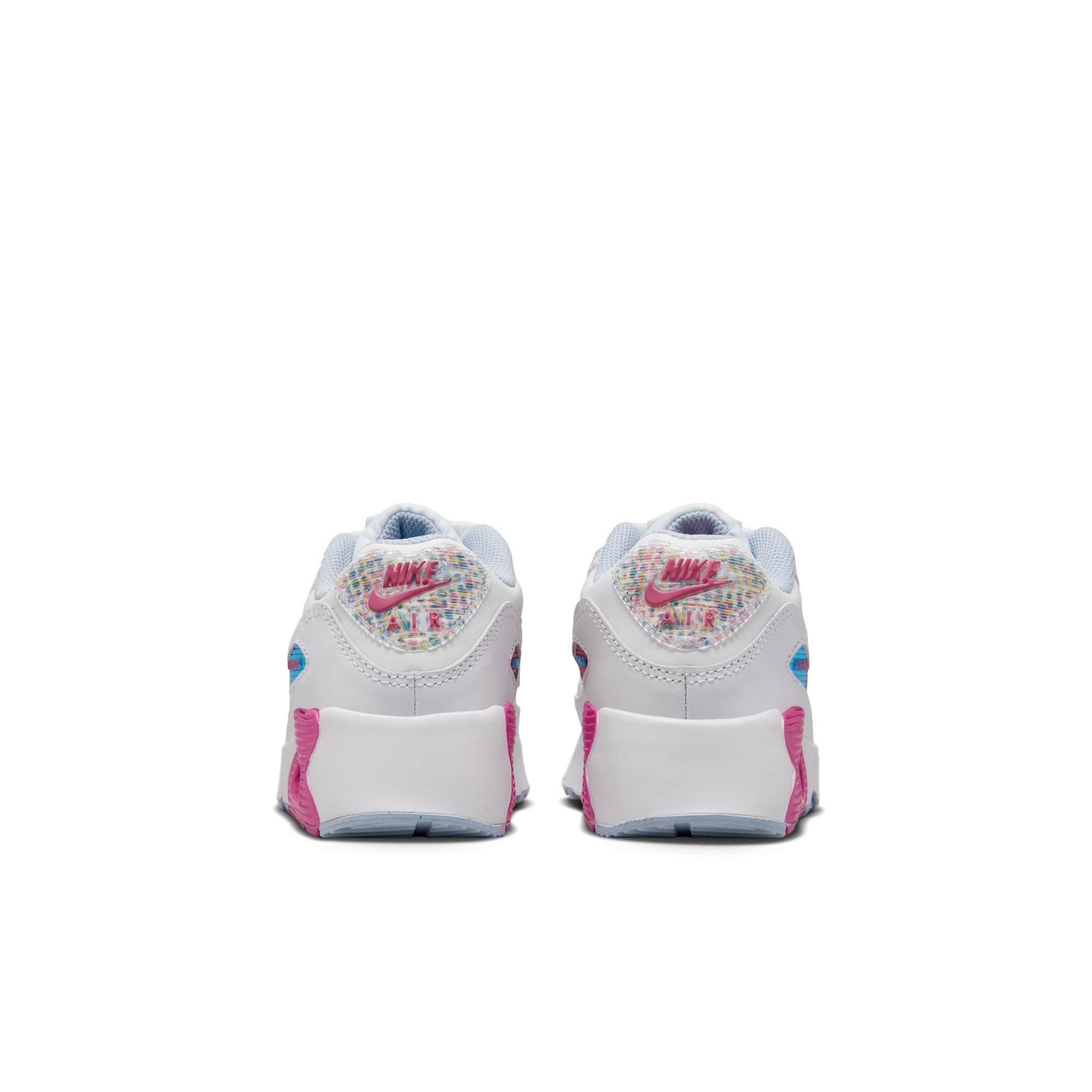 Nike Air Max 90 LTR SE Preschool Girls' White/Multi/Active Fuchsia Shoe