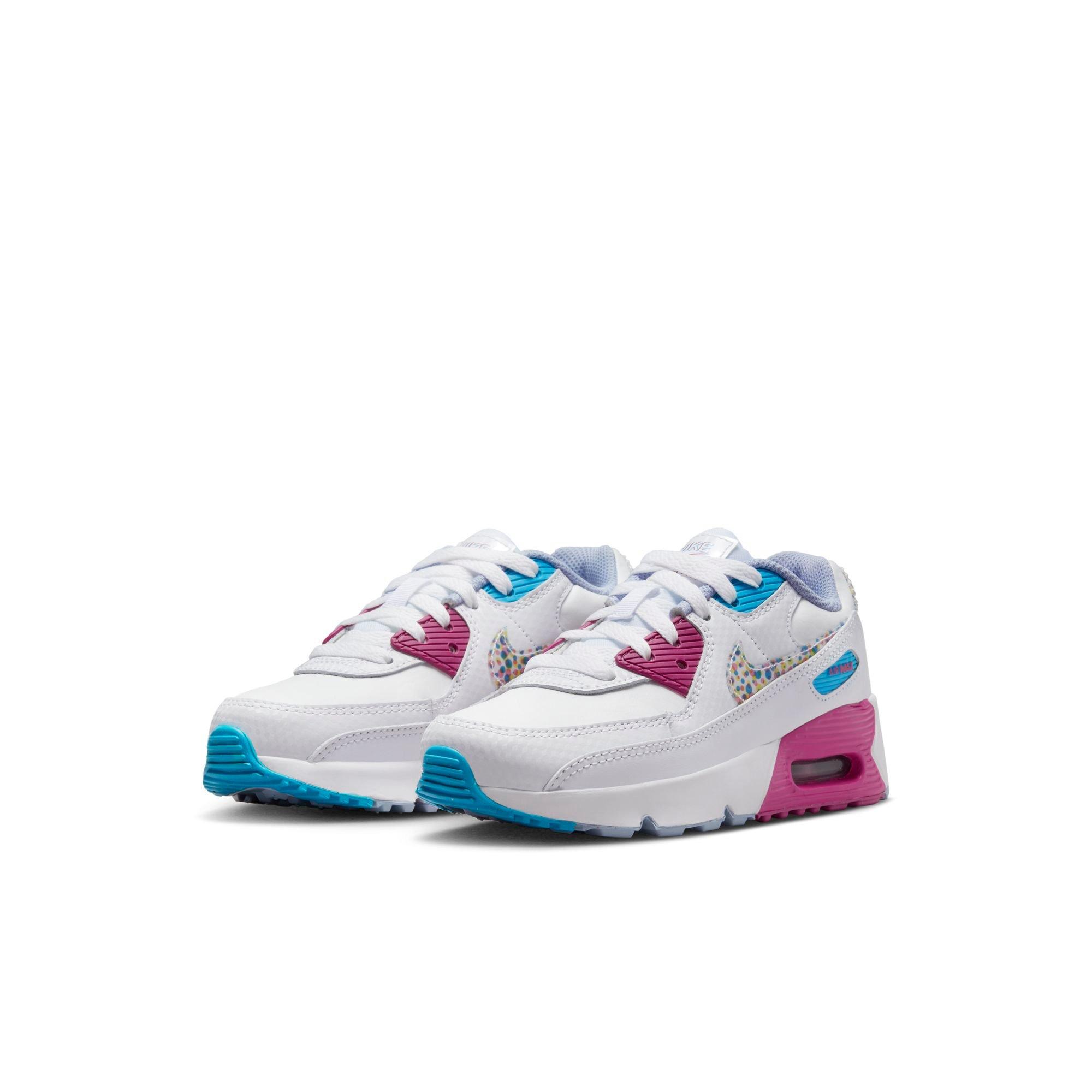 White pink and outlet blue air max 90