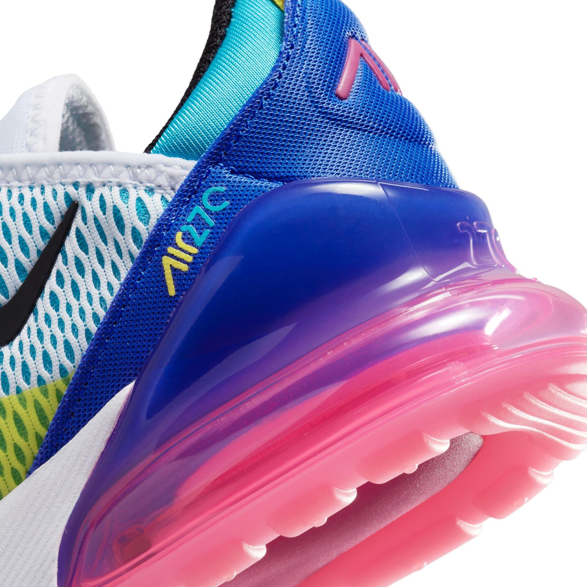 Embryo fundament eindeloos Nike Air Max 270 "White/Black/Hyper Royal/Pink Spell" Preschool Girls' Shoe