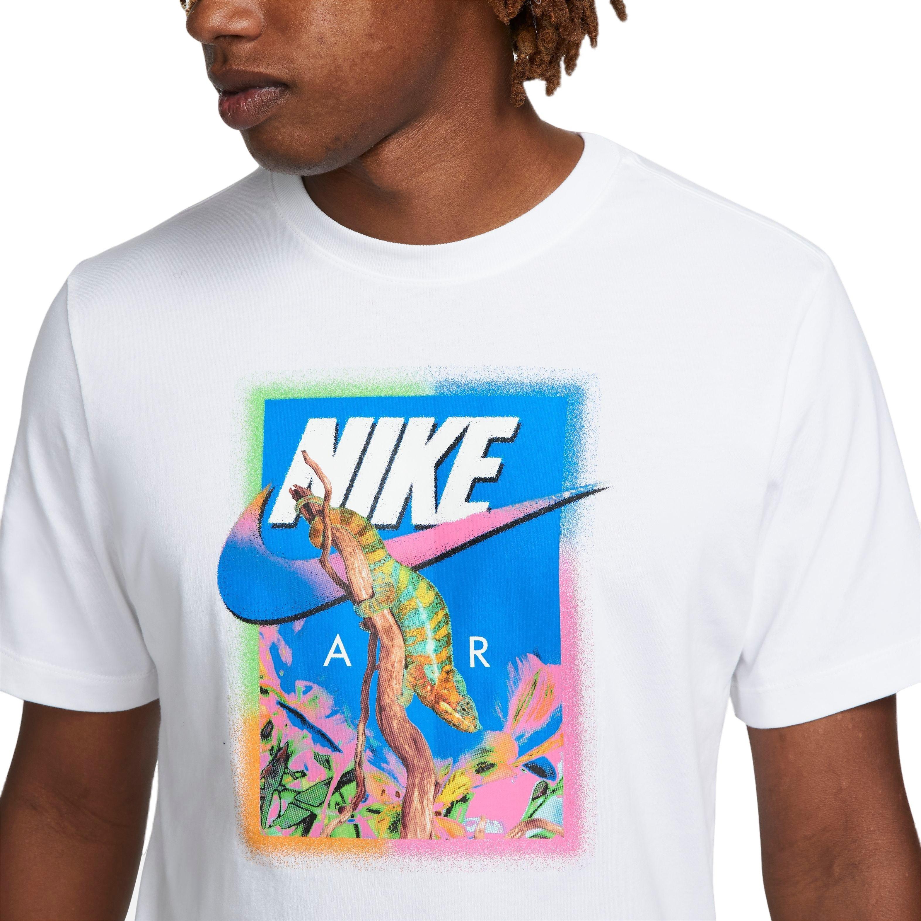 Nike Men's Sportswear Brand Riff Iguana Tee-White - WHITE Thumbnail View 3
