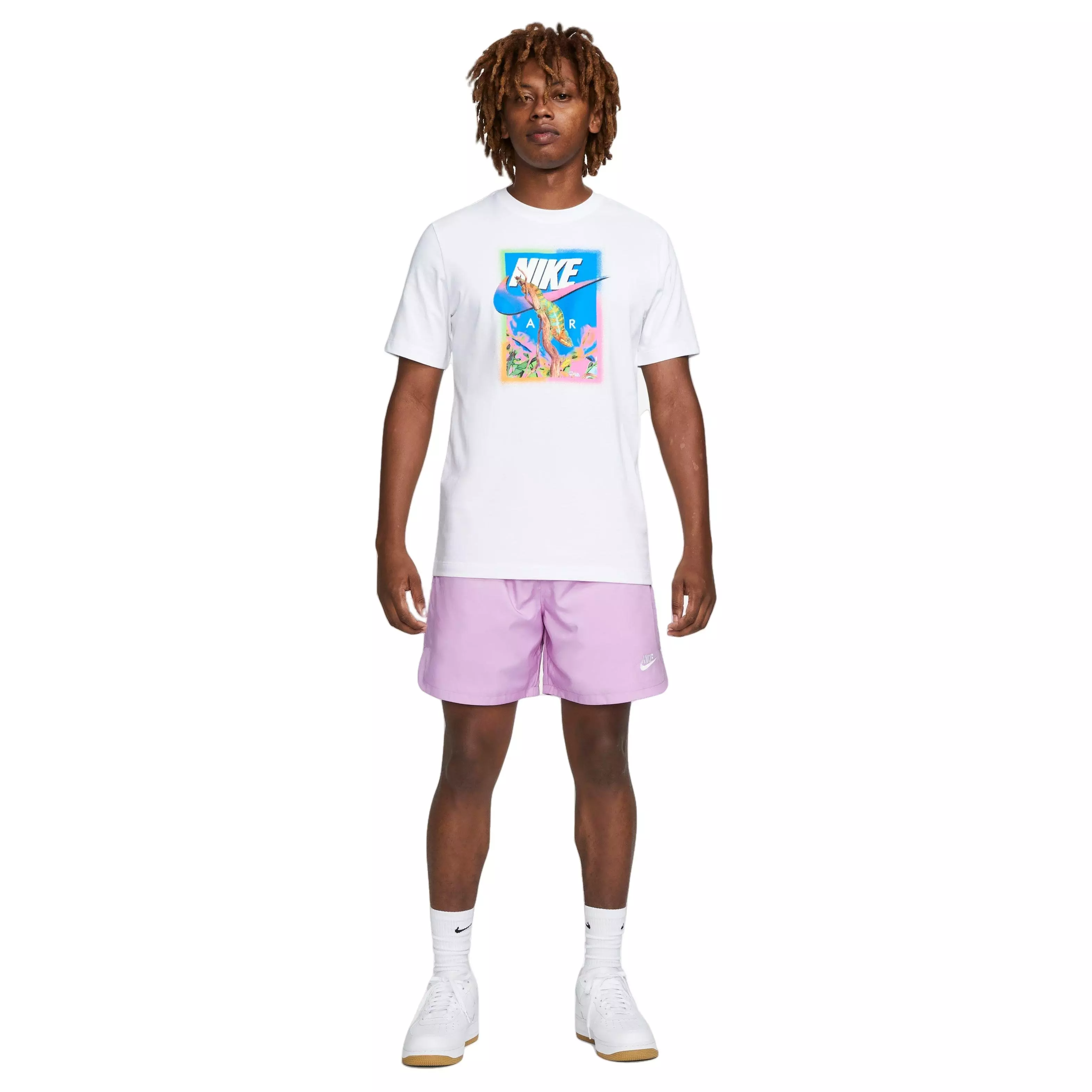 Nike Men's Sportswear Brand Riff Iguana Tee-White - WHITE