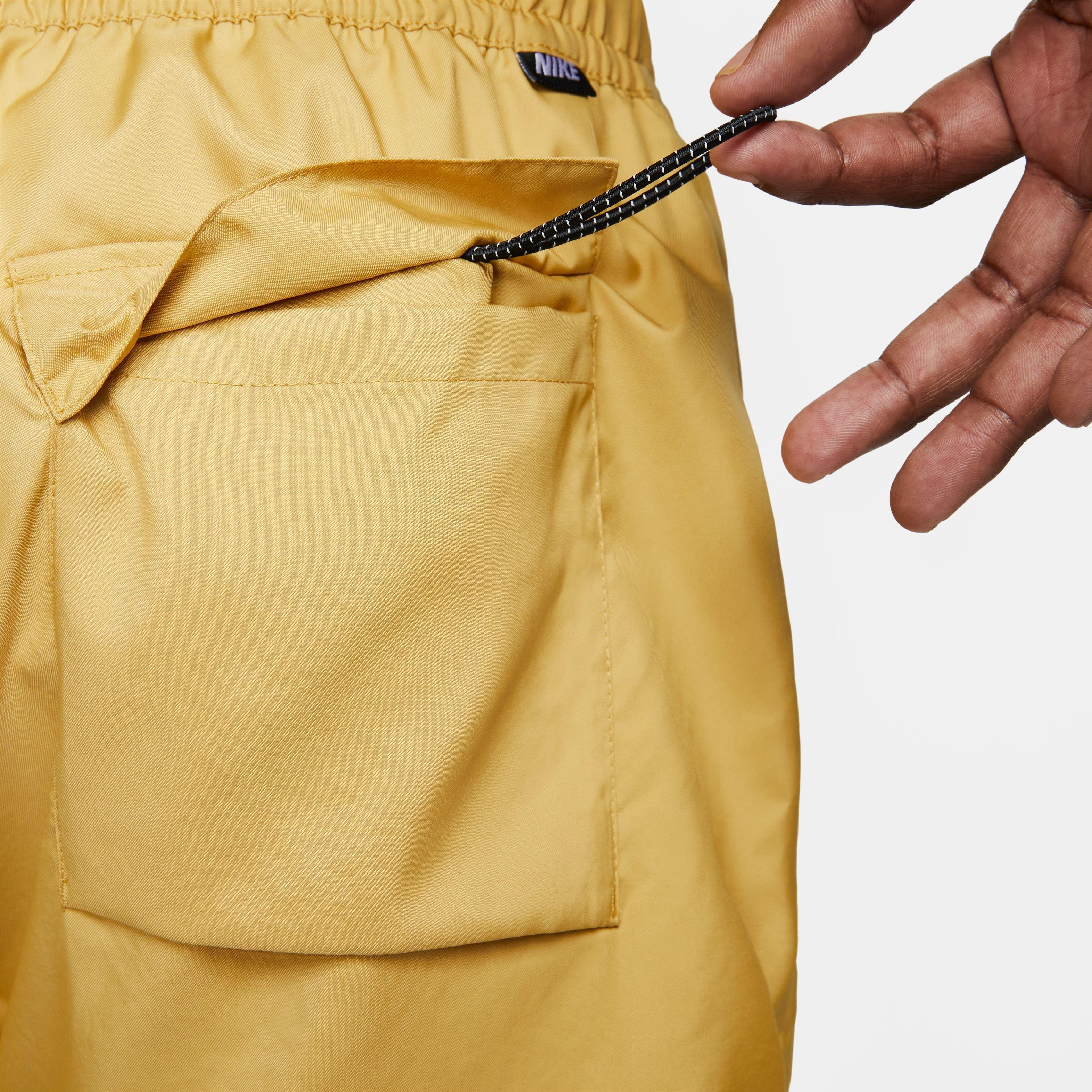 Nike Men's Sportswear Sport Essentials Woven Lined Flow Shorts-Gold - GOLD Thumbnail View 5