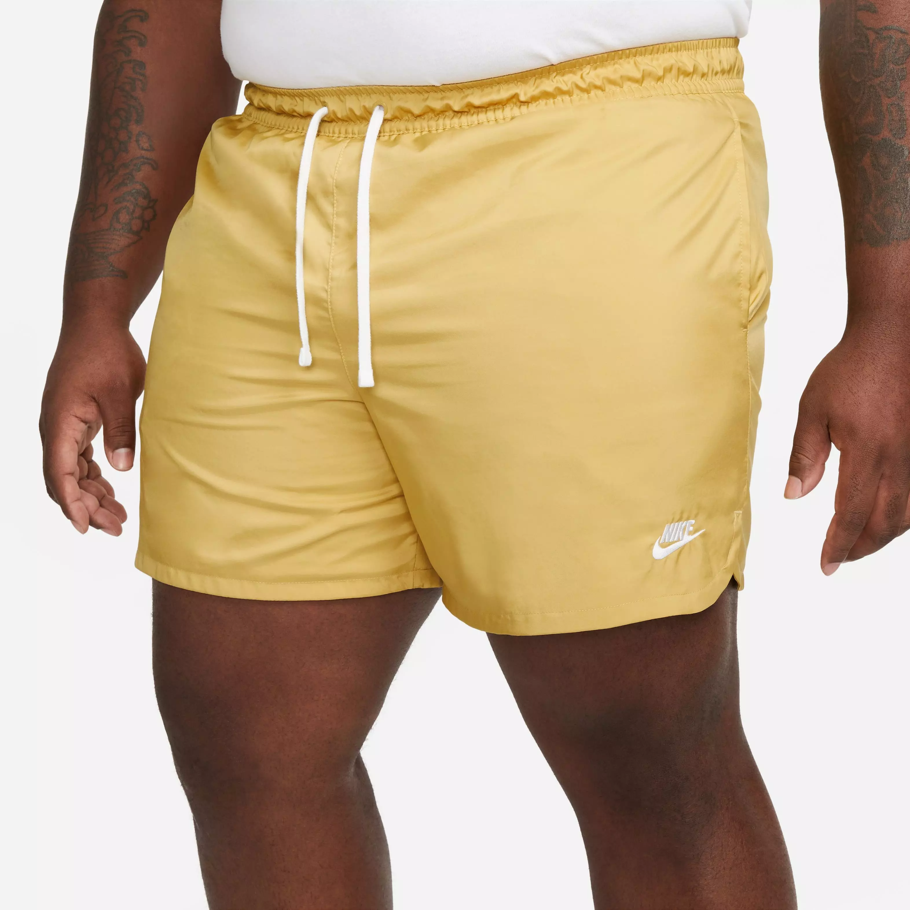 Nike Men's Sportswear Sport Essentials Woven Lined Flow Shorts-Gold - GOLD