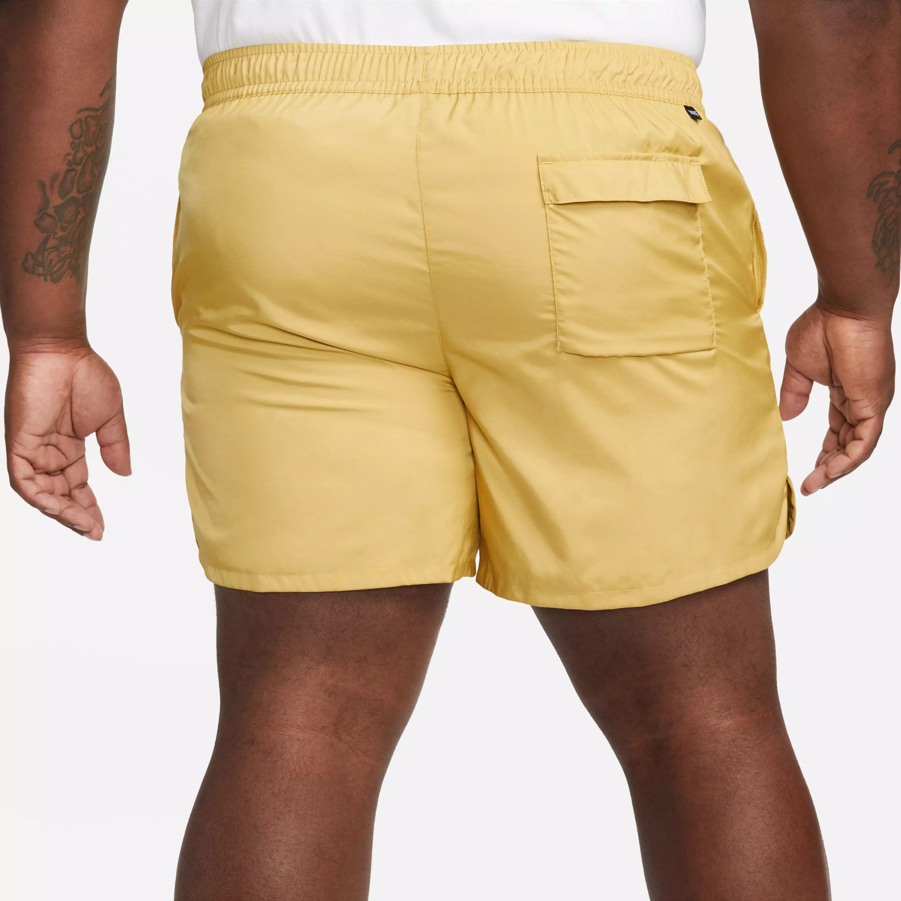 Nike Men's Sportswear Sport Essentials Woven Lined Flow Shorts-Gold - GOLD