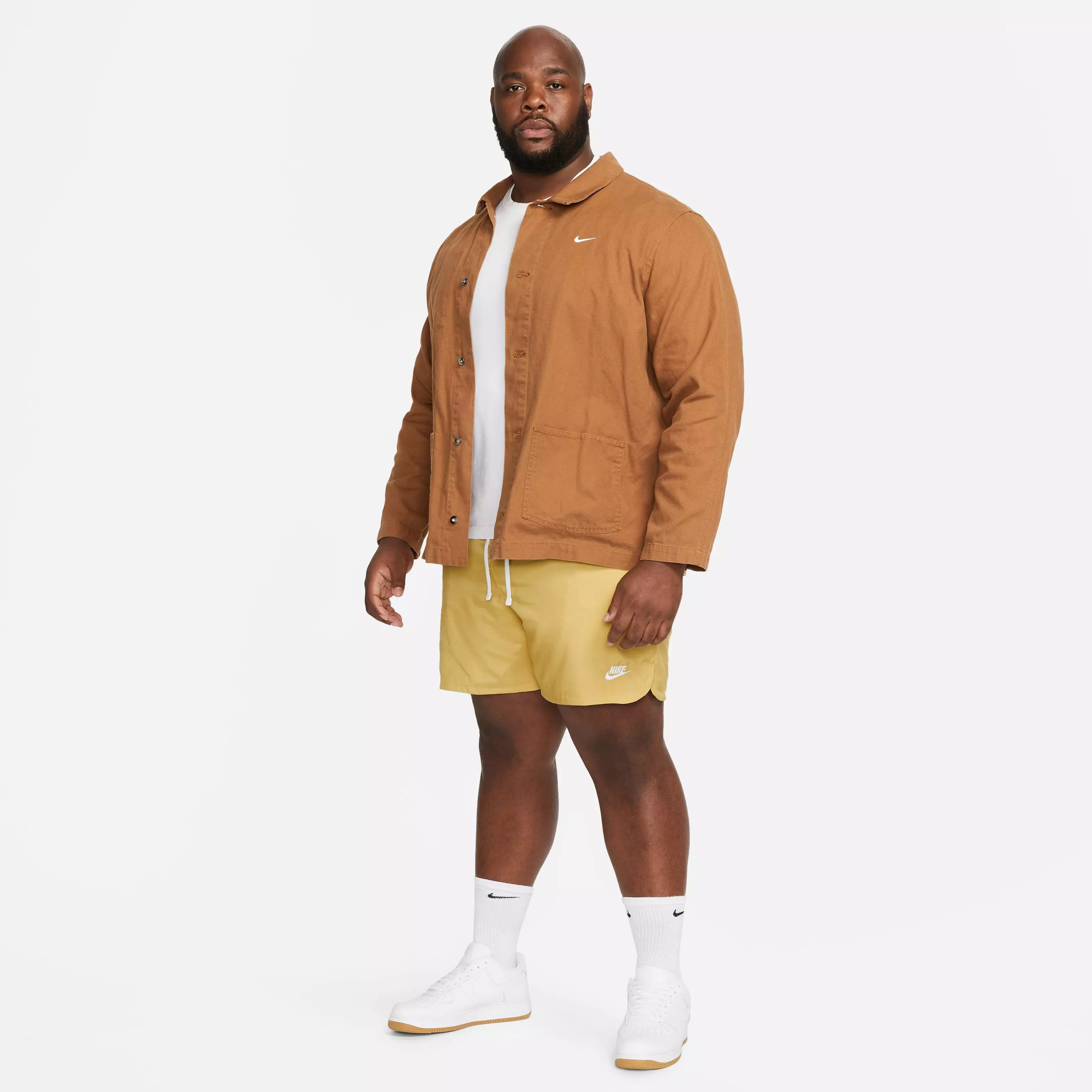 Nike Men's Sportswear Sport Essentials Woven Lined Flow Shorts-Gold - GOLD