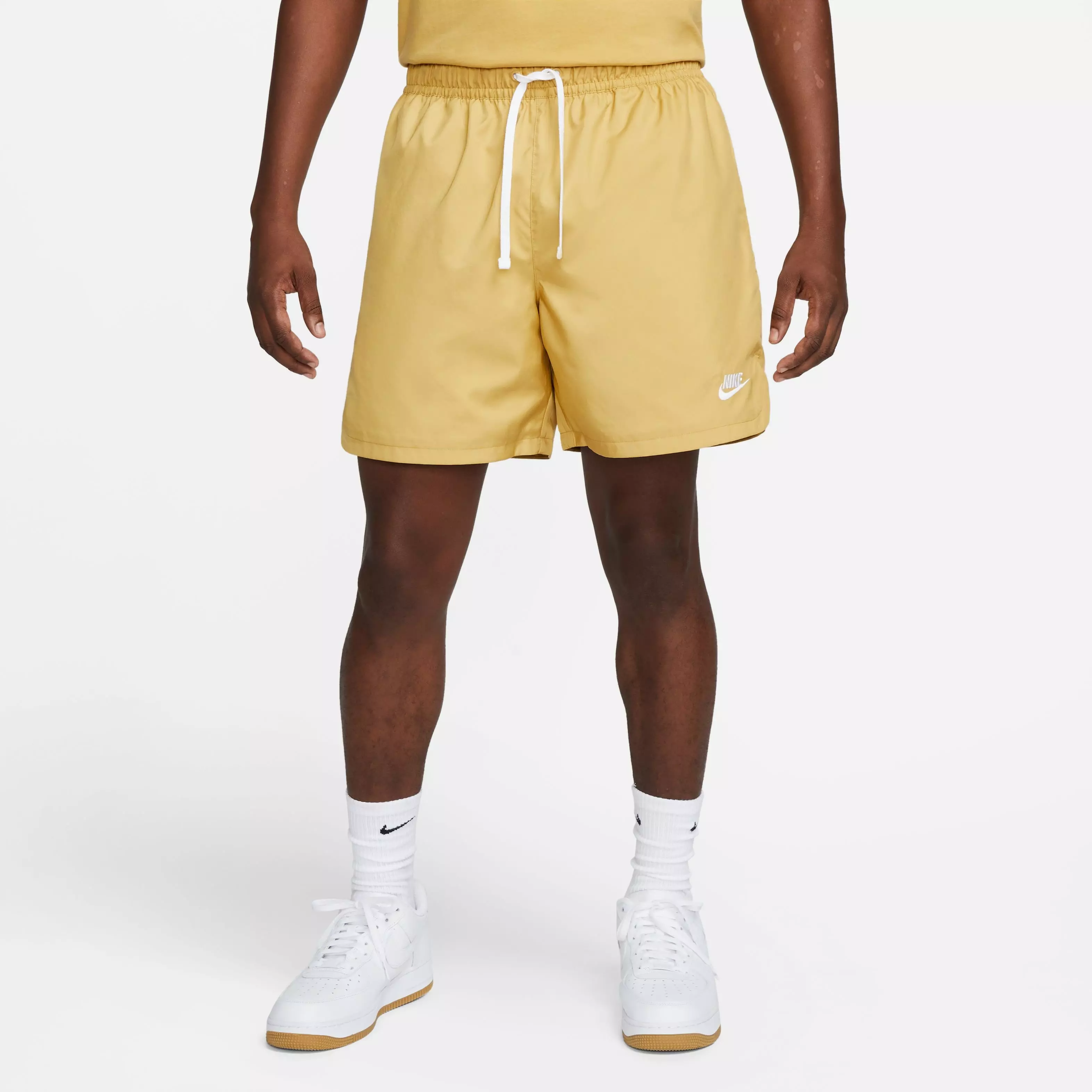Nike Men's Sportswear Sport Essentials Woven Lined Flow Shorts-Gold - GOLD