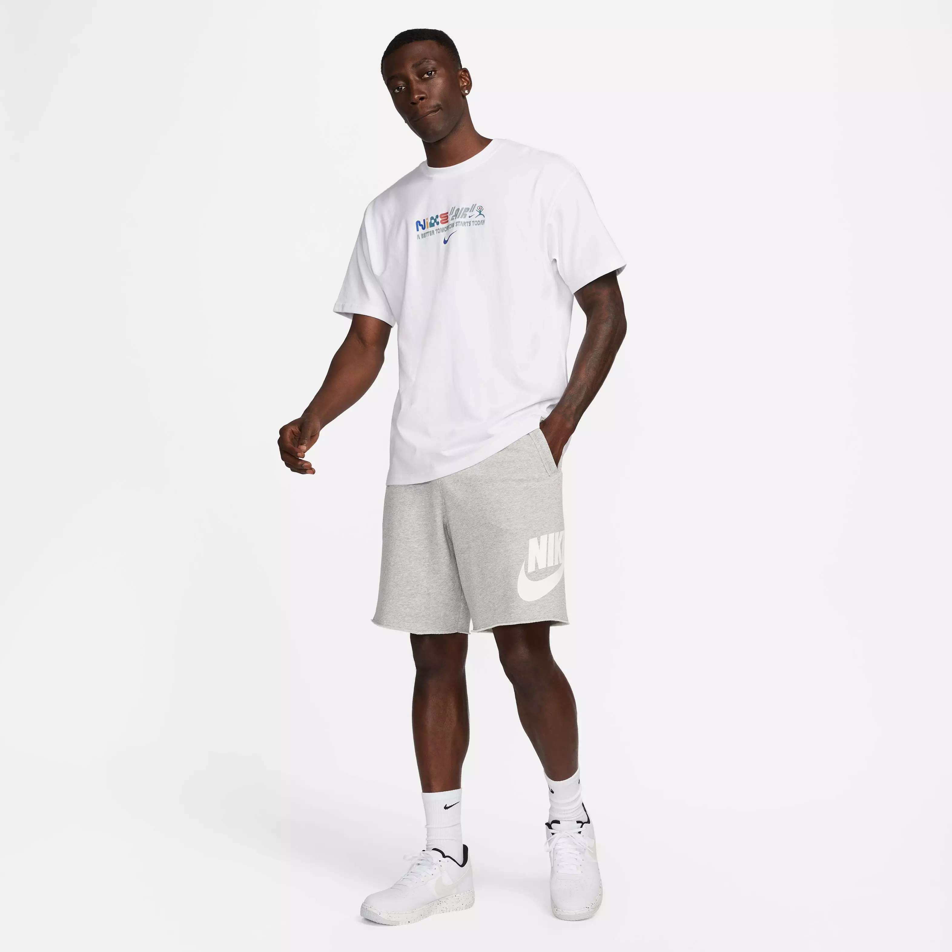 Nike Men's Club Fleece Alumni French Terry Shorts-Grey - GREY