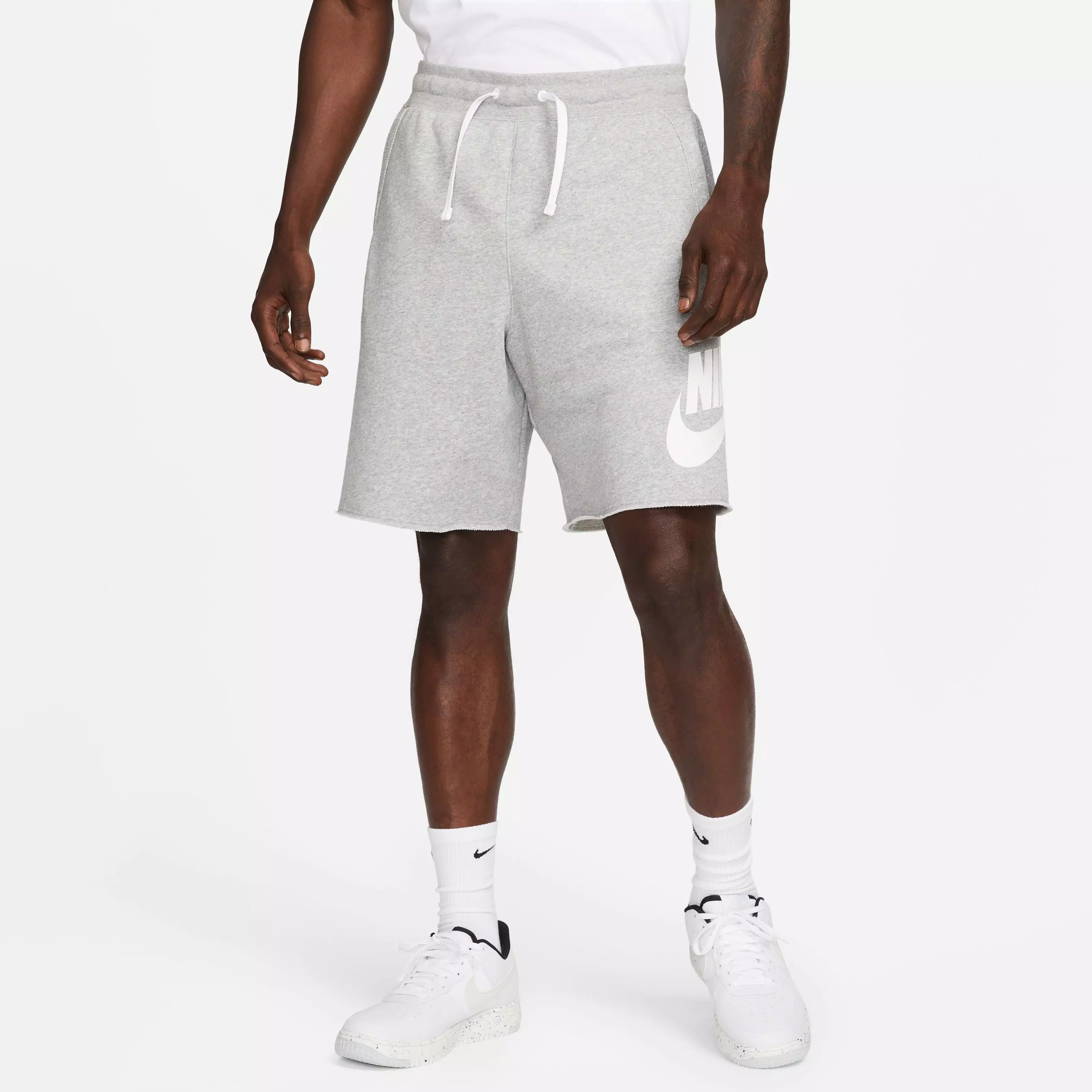 Nike Men's Club Fleece Alumni French Terry Shorts-Grey - GREY