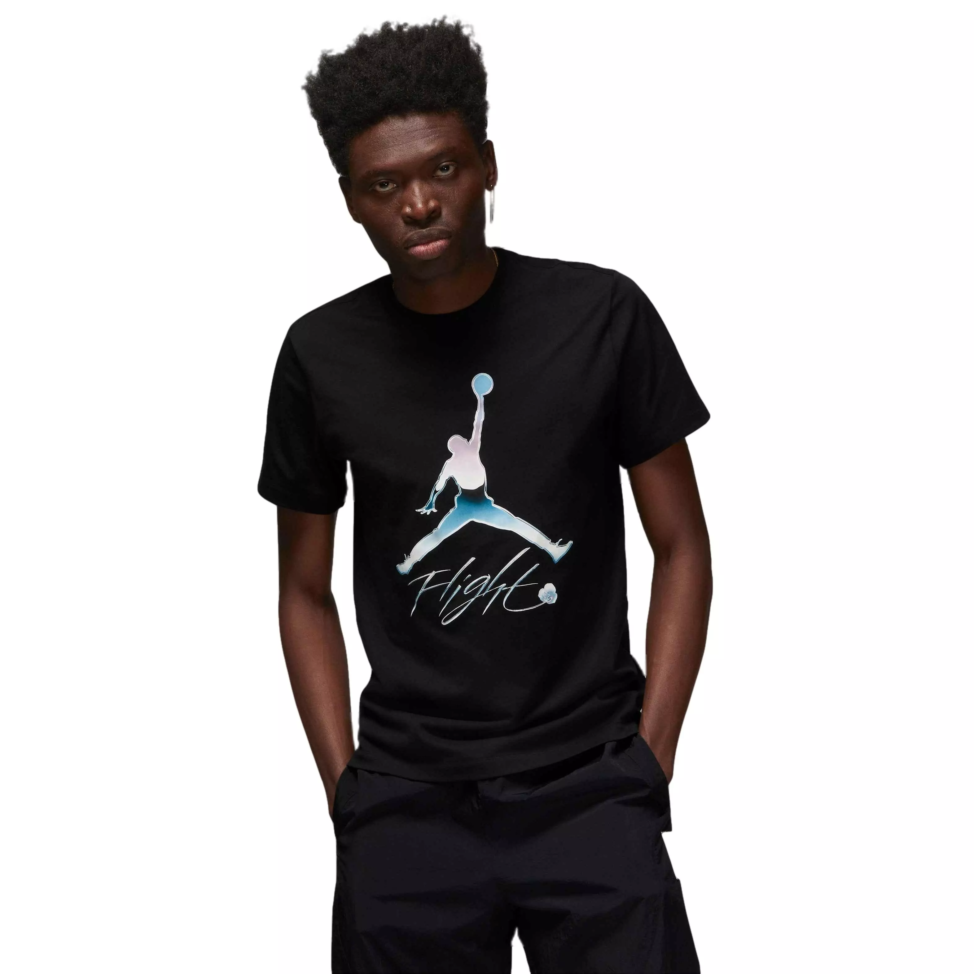 Jordan Men's Metallic Brand Front Tee-Black - BLACK