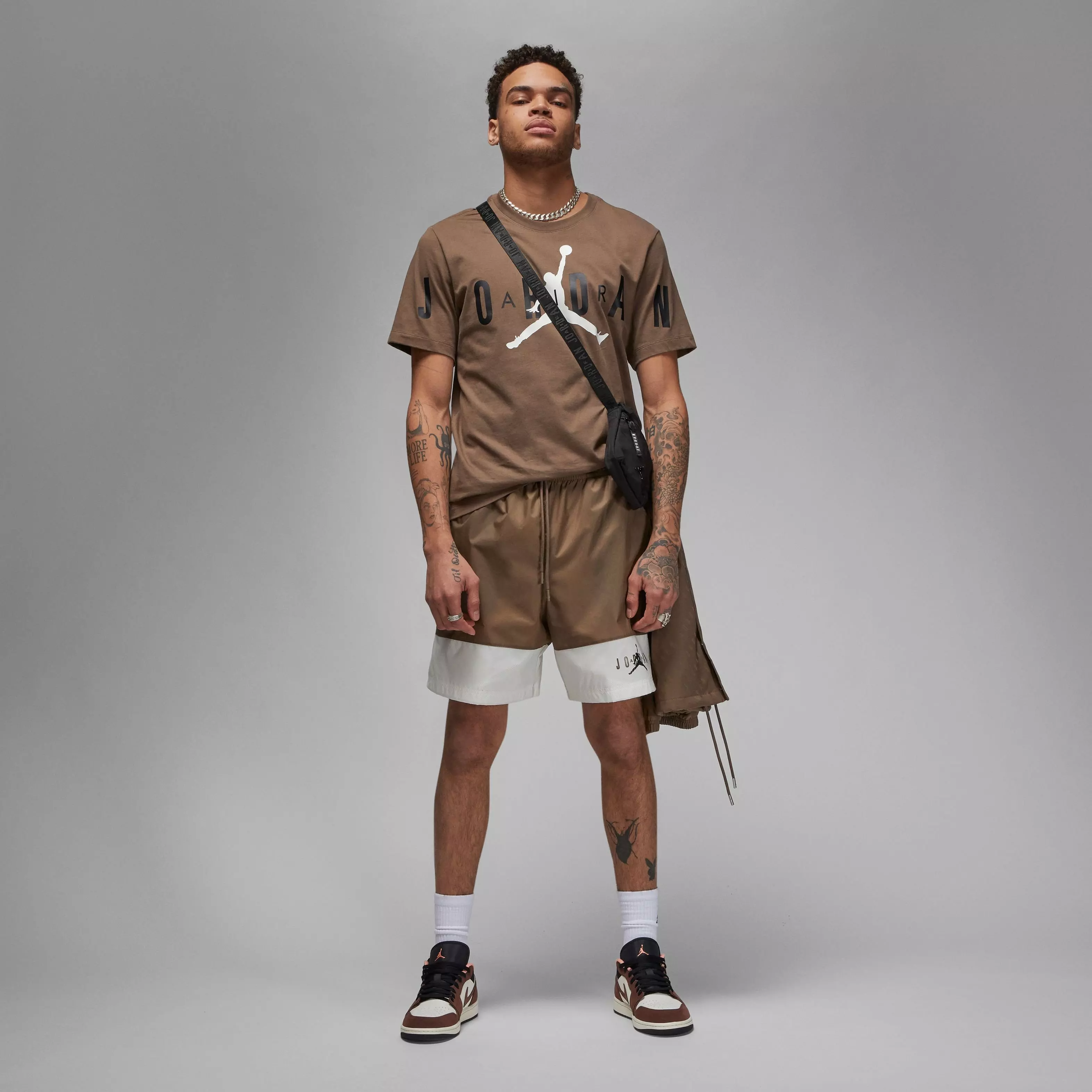 Jordan Men's Essentials Woven Shorts-Brown - BROWN