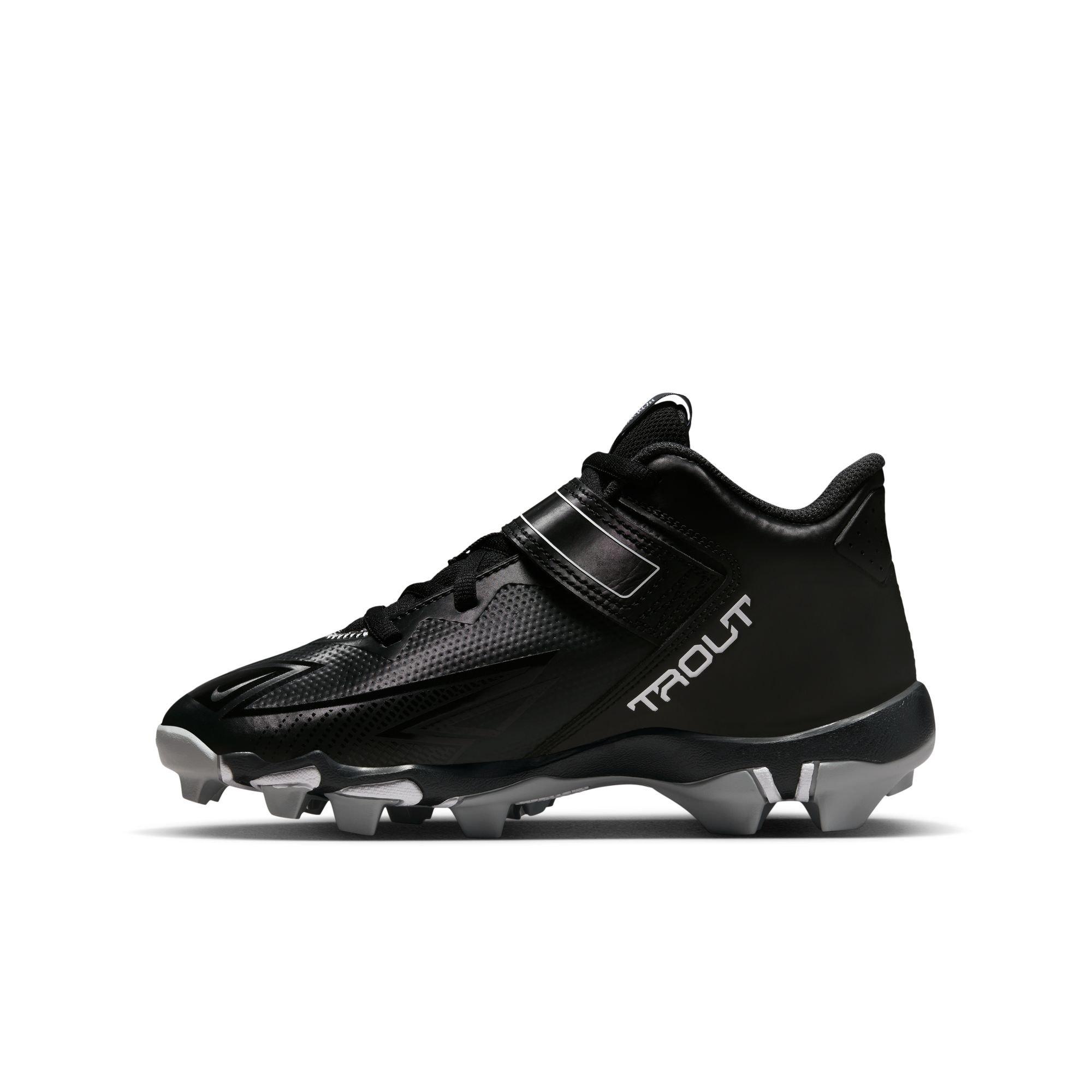 Nike Force Trout 8 Keystone "Black/White/Dark Smoke Grey" Grade School Boys' Baseball Cleat - BLACK/GREY Thumbnail View 3