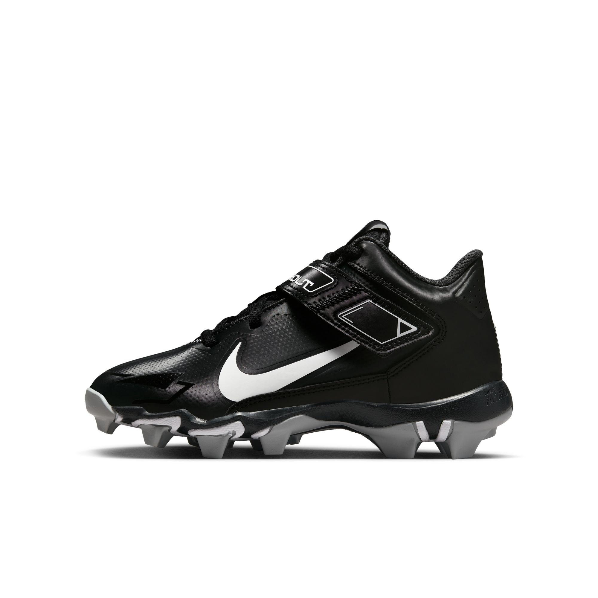 Nike Force Trout 8 Keystone "Black/White/Dark Smoke Grey" Grade School Boys' Baseball Cleat - BLACK/GREY Thumbnail View 4