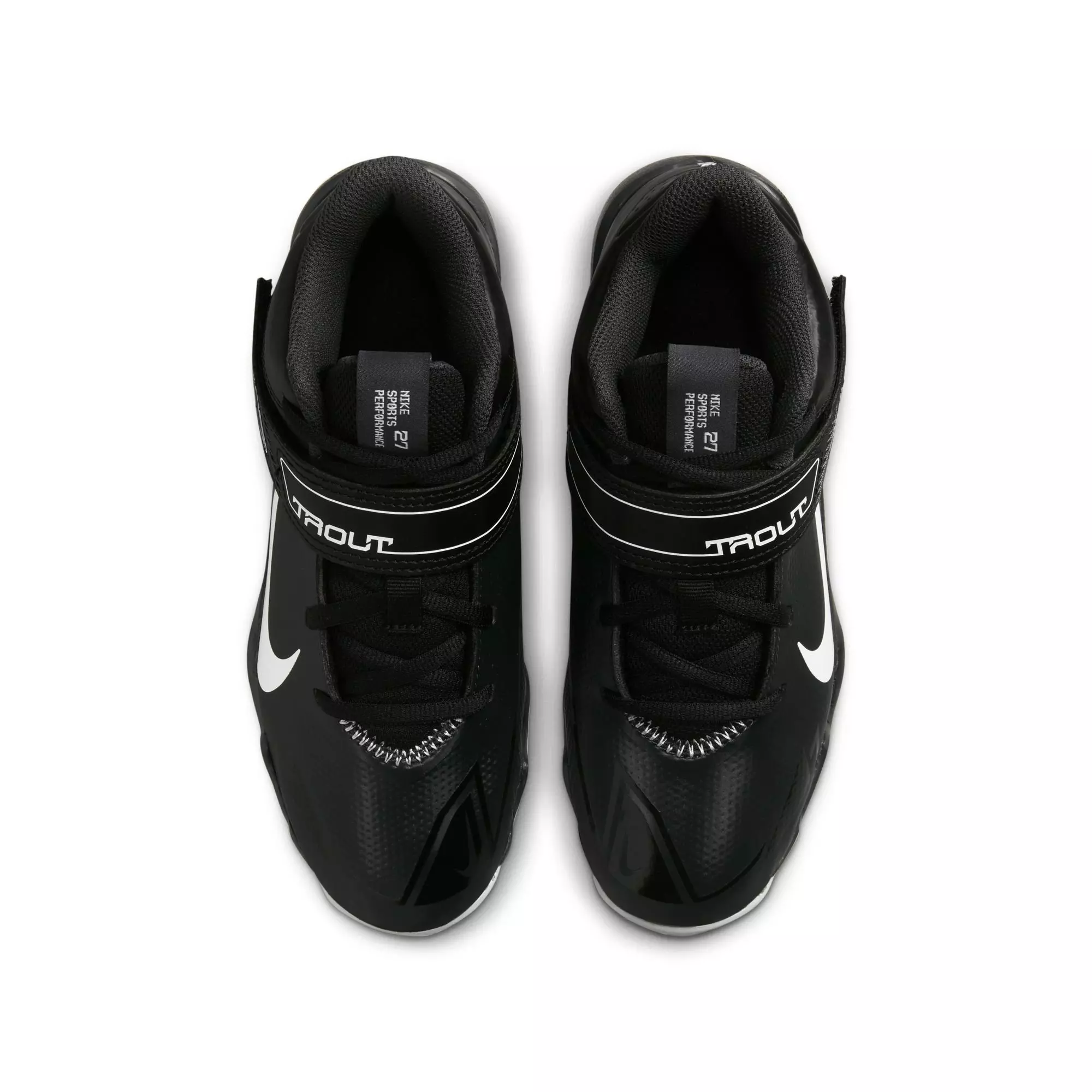 Nike Force Trout 8 Keystone "Black/White/Dark Smoke Grey" Grade School Boys' Baseball Cleat - BLACK/GREY
