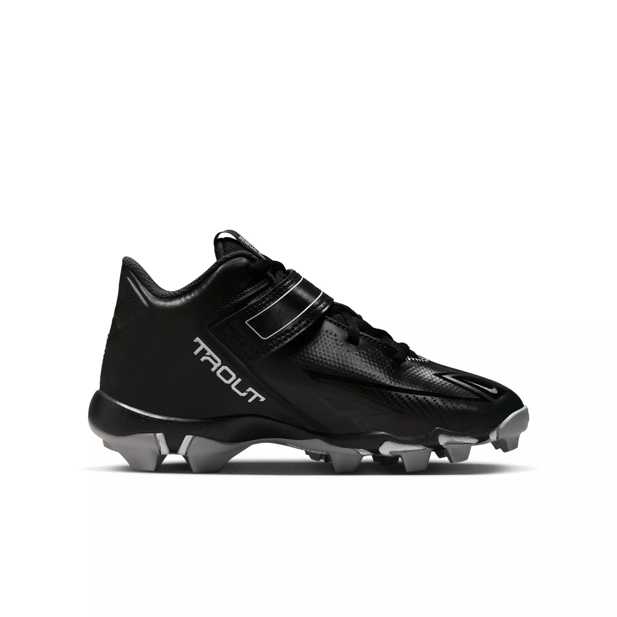 Nike Force Trout 8 Keystone "Black/White/Dark Smoke Grey" Grade School Boys' Baseball Cleat - BLACK/GREY