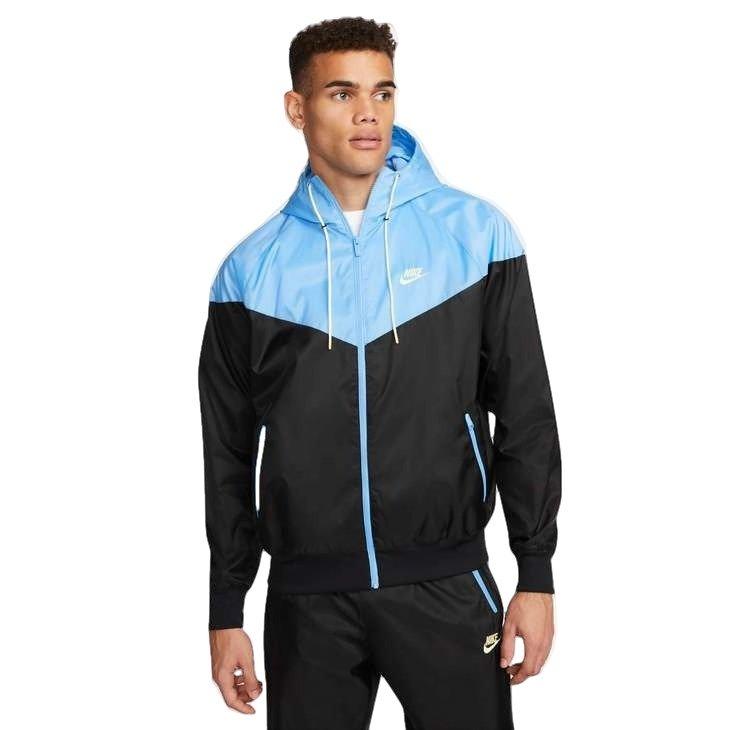 Nike Men's Sportswear Woven Hooded Windrunner Jacket -Black/Green - Hibbett