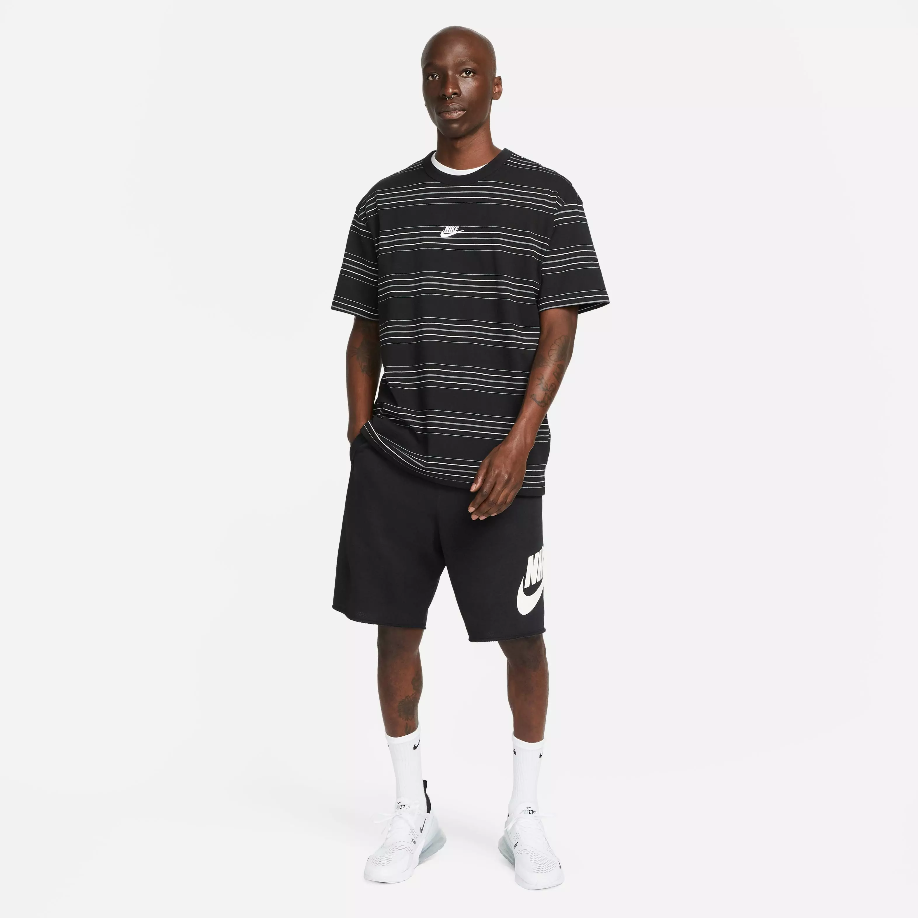 Nike Men's Club Fleece Alumni French Terry Shorts-Black - BLACK