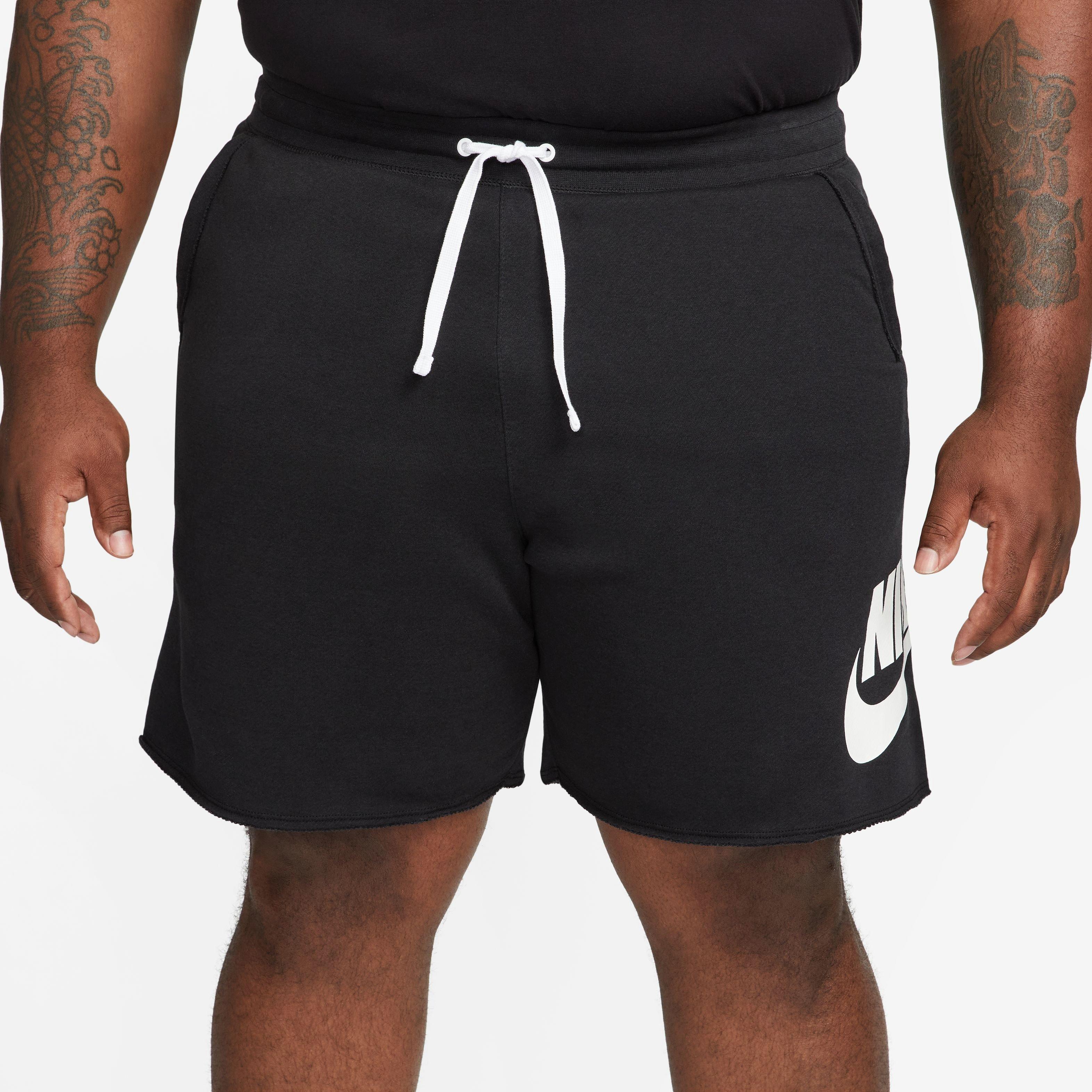 Nike Men's Club Fleece Alumni French Terry Shorts-Black - BLACK Thumbnail View 12