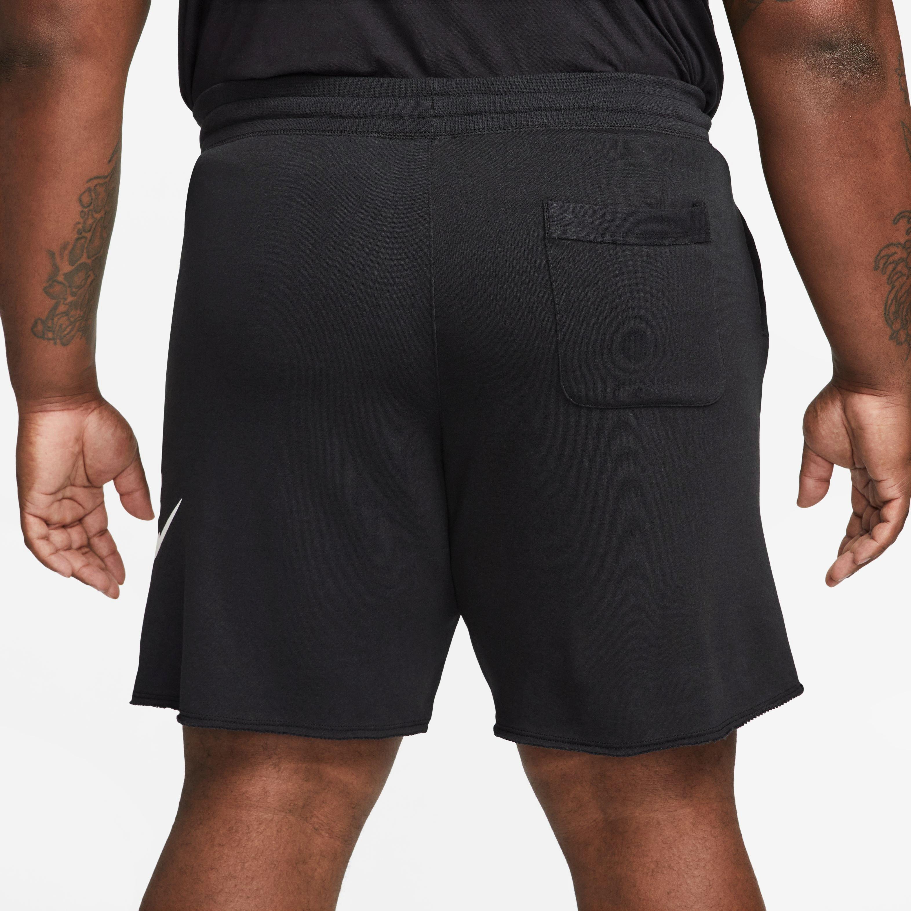 Nike Men's Club Fleece Alumni French Terry Shorts-Black - BLACK Thumbnail View 2