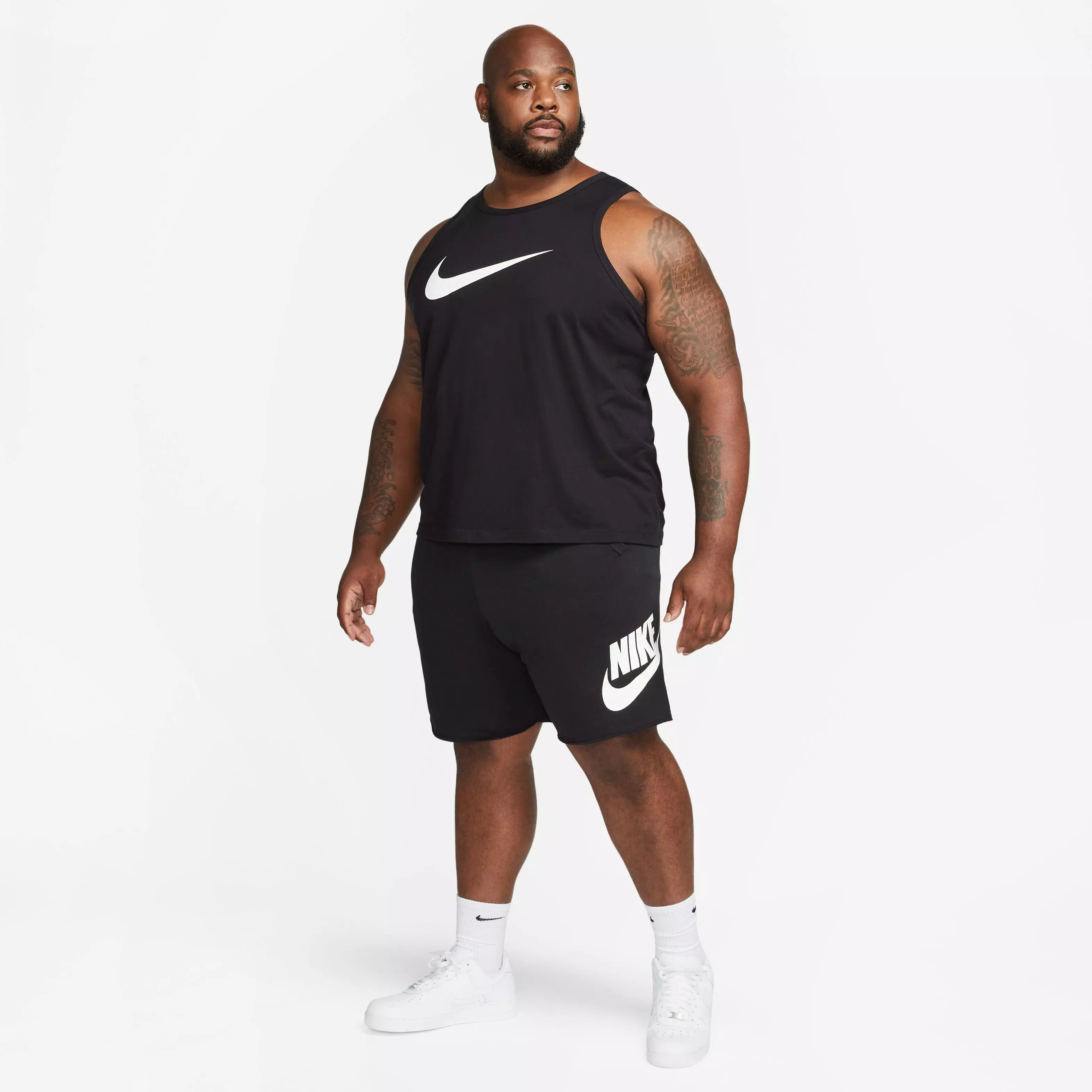 Nike Men's Club Fleece Alumni French Terry Shorts-Black - BLACK