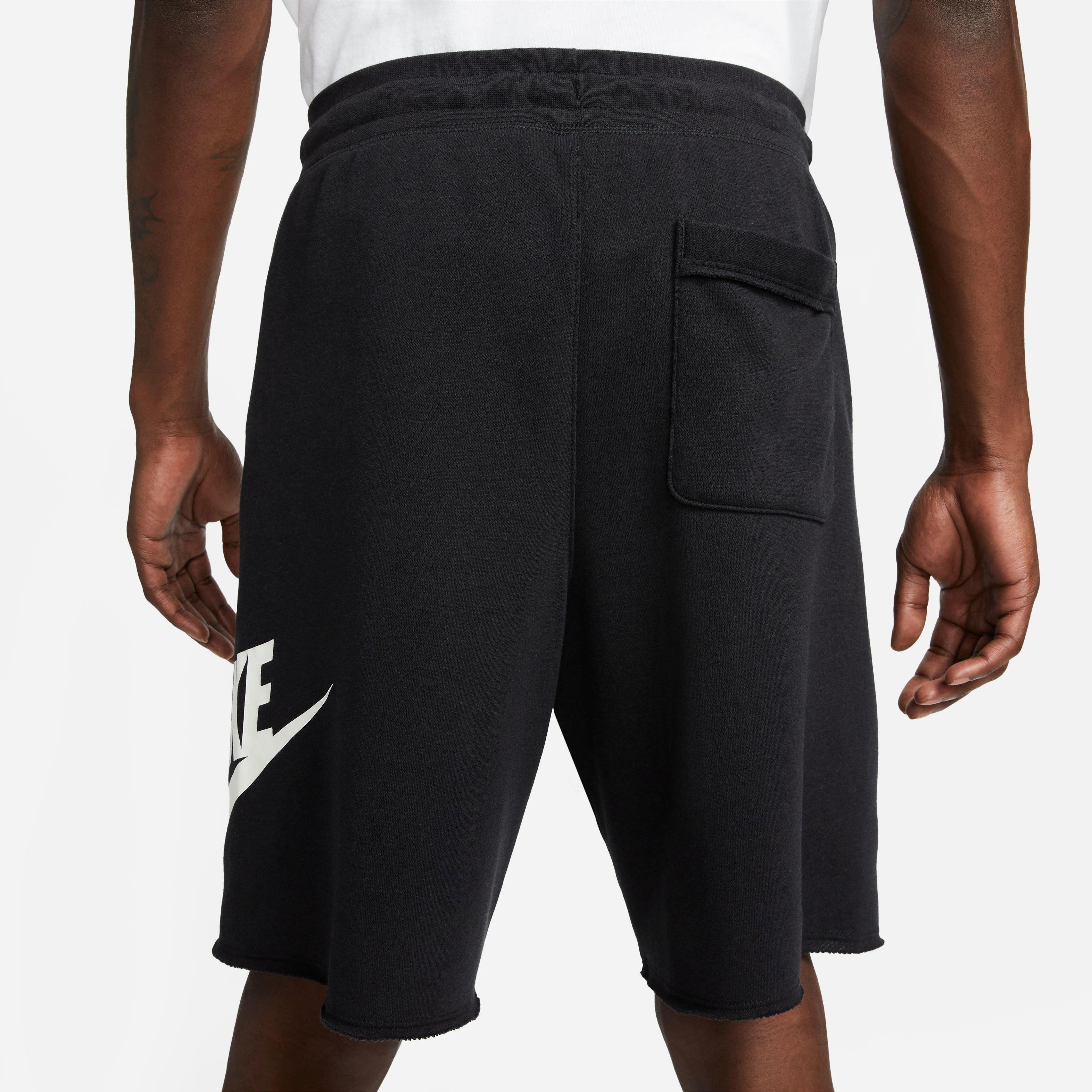 Nike Men's Club Fleece Alumni French Terry Shorts-Black - BLACK Thumbnail View 8