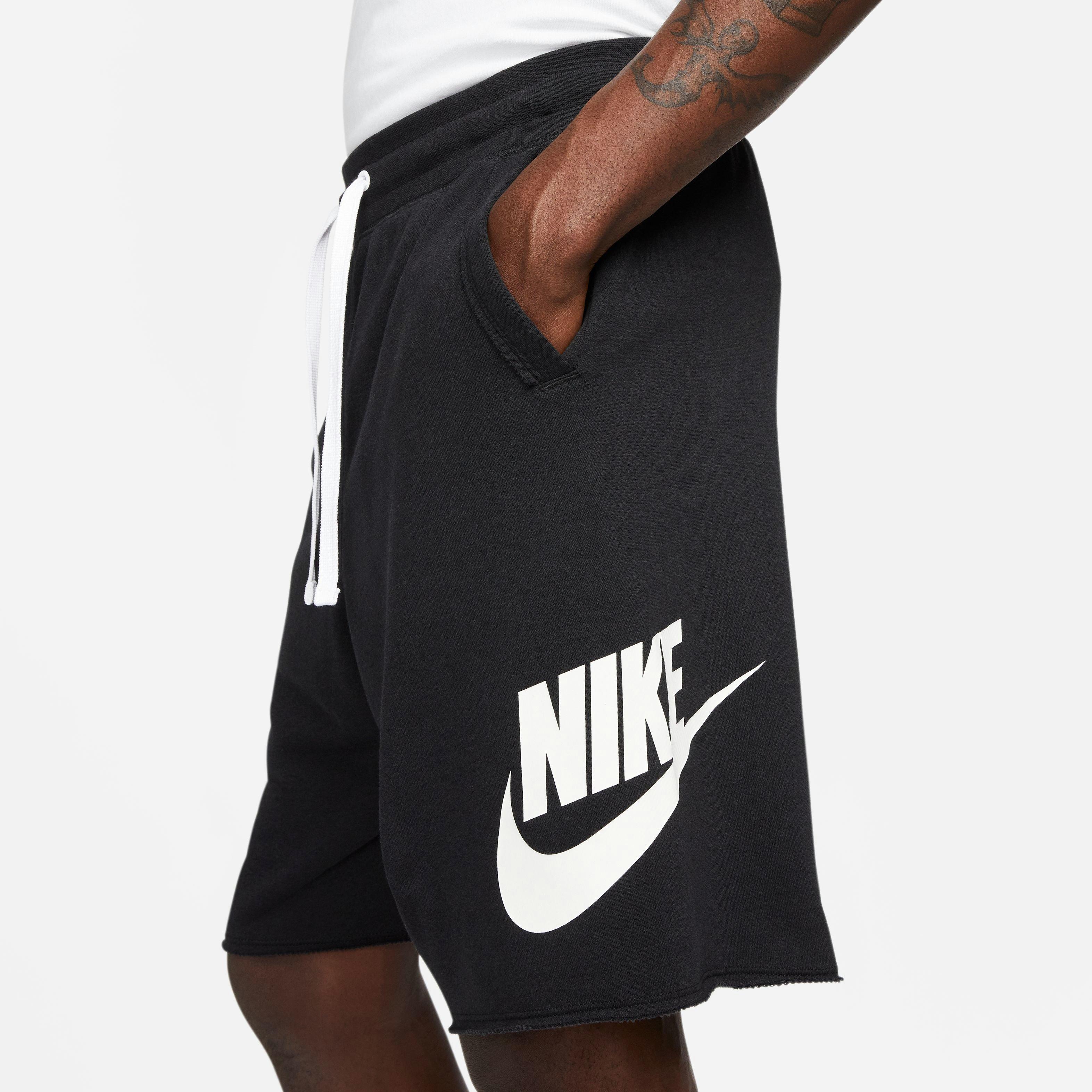 Nike Men's Club Fleece Alumni French Terry Shorts-Black - BLACK Thumbnail View 10