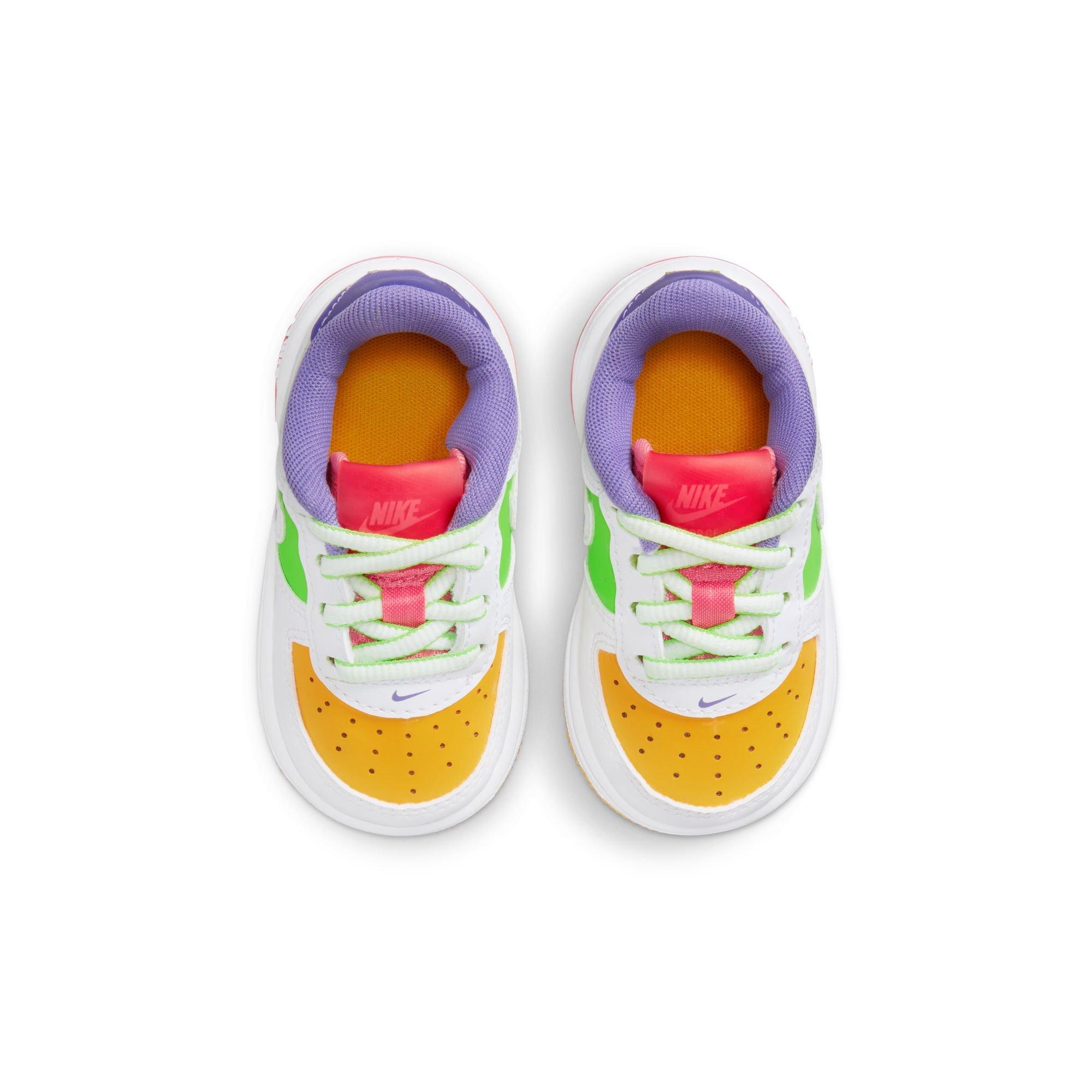 Nike Boy's Air Force 1 LV8 1 (Big Kid) White/White/Space Purple/Sundial 7  Big Kid M