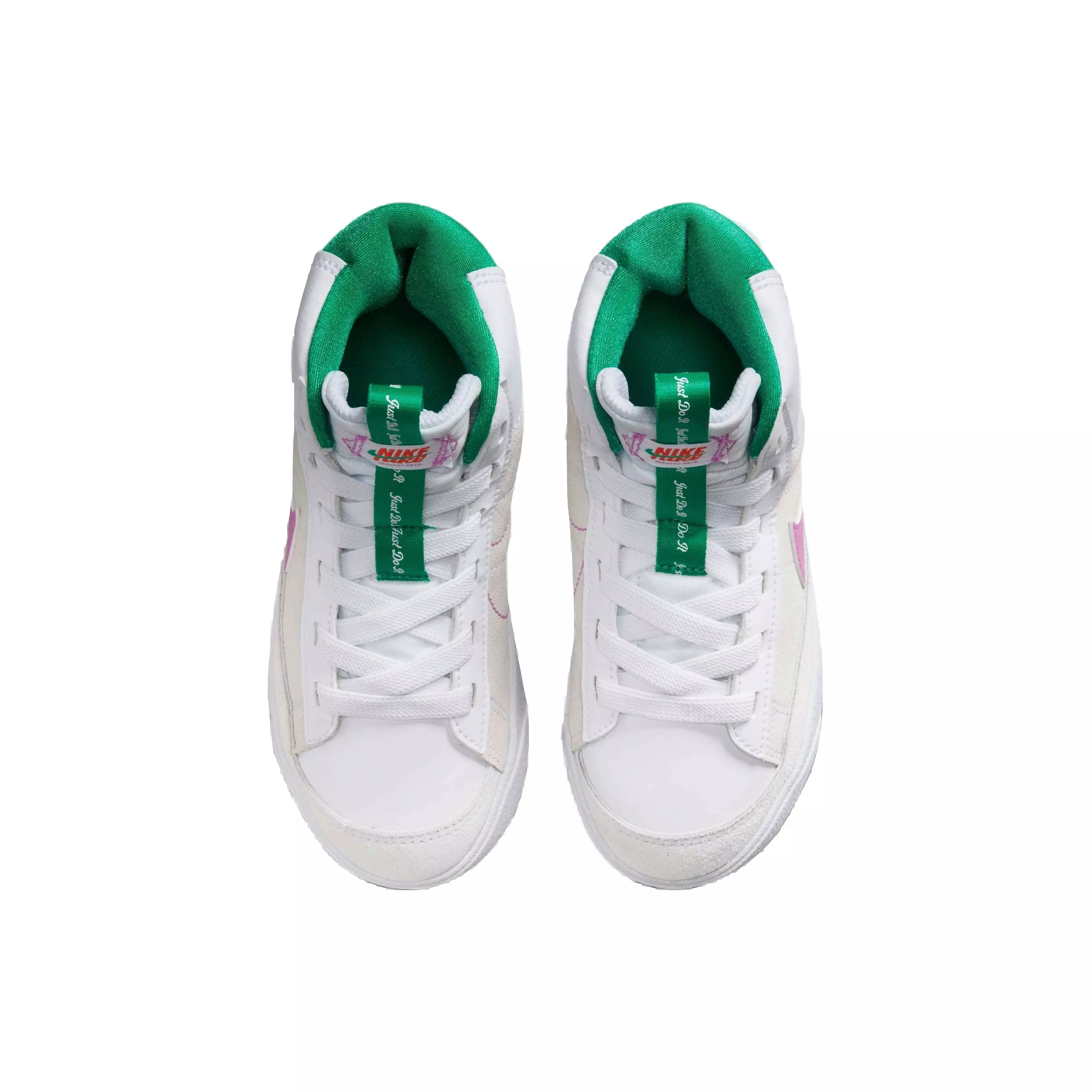 Nike Blazer Mid '77 SE D "White/Fuchsia Dream/Stadium Green" Preschool Girls' Shoe - WHITE/FUCHSIA/GREEN