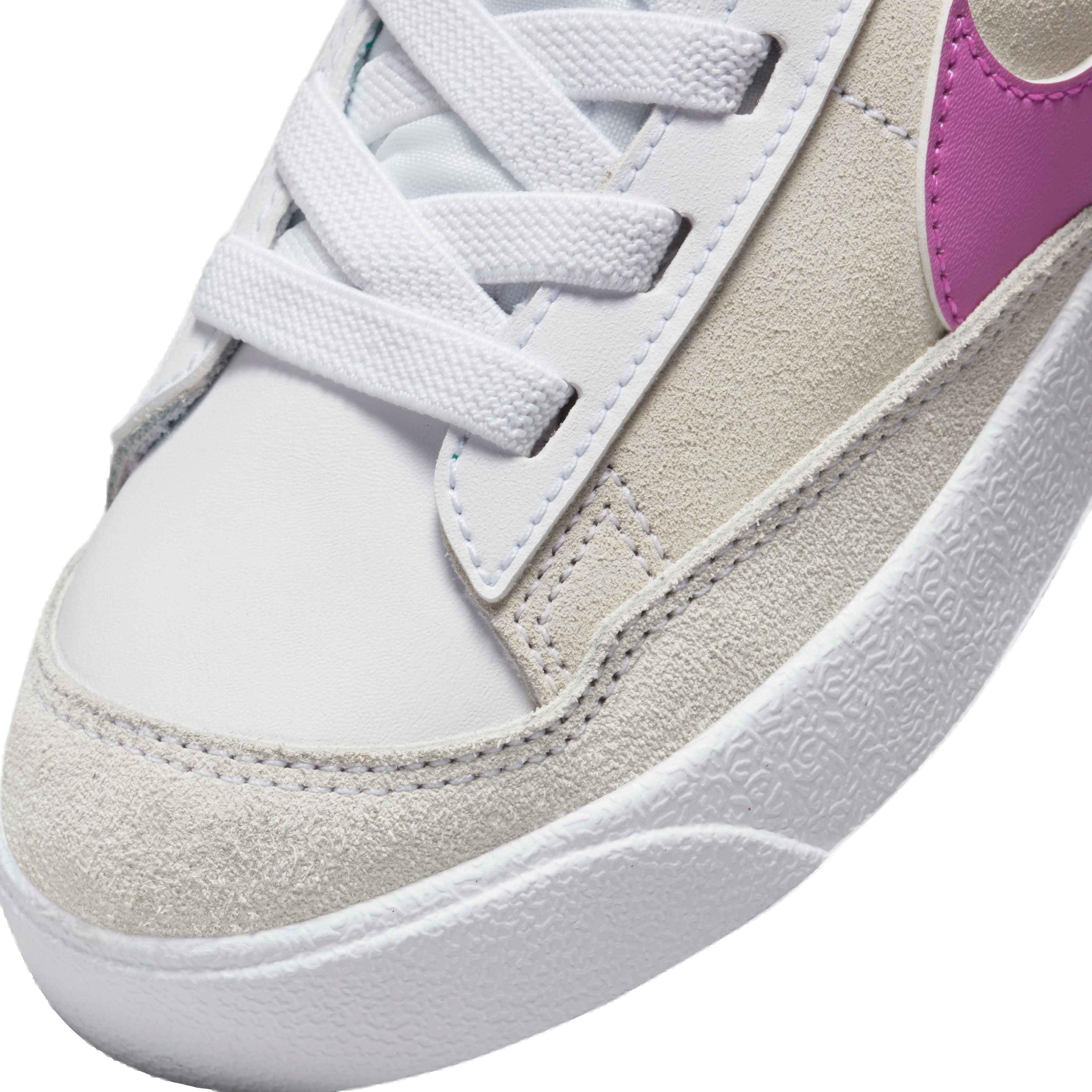 Nike Blazer Mid '77 SE D "White/Fuchsia Dream/Stadium Green" Preschool Girls' Shoe - WHITE/FUCHSIA/GREEN Thumbnail View 7