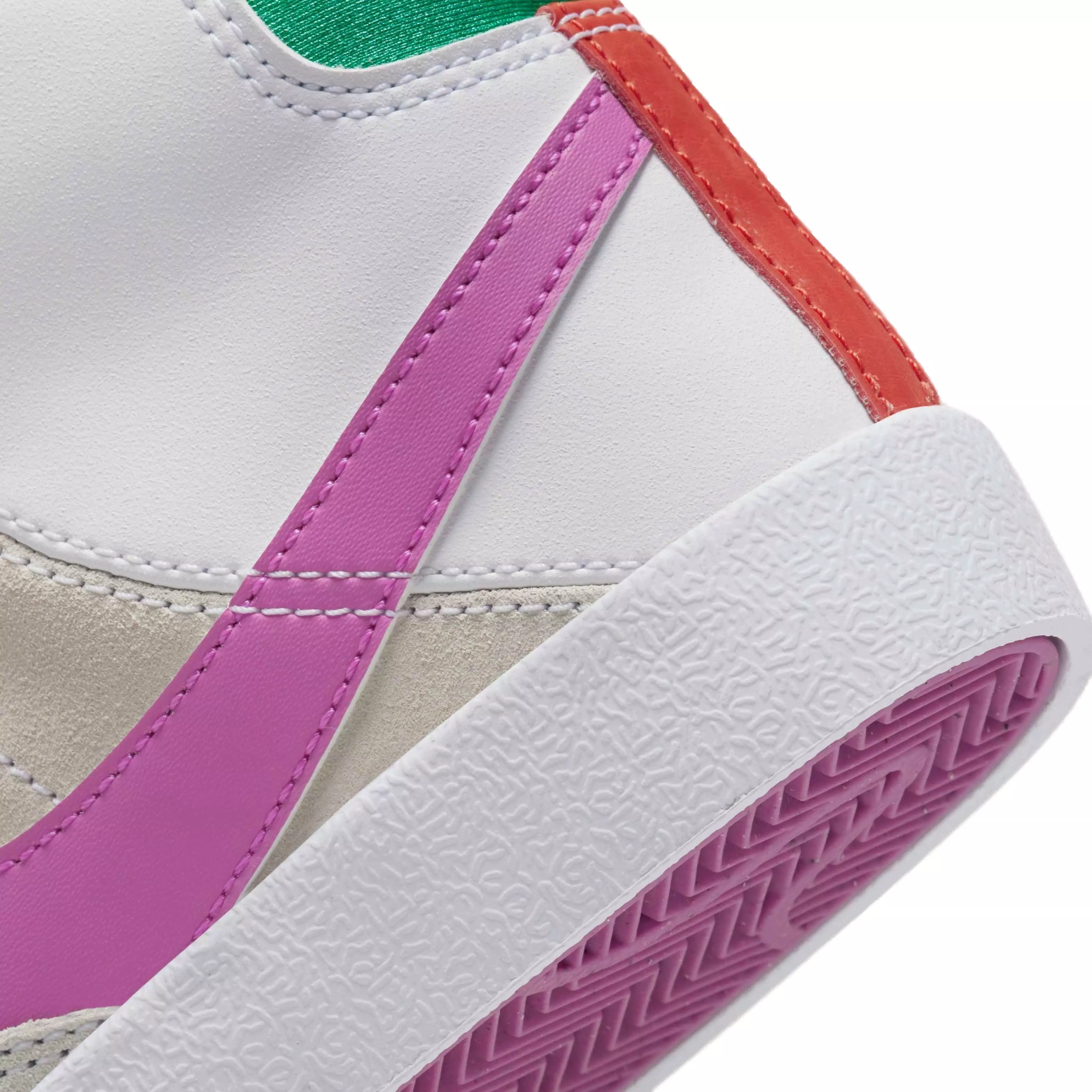 Nike Blazer Mid '77 SE D "White/Fuchsia Dream/Stadium Green" Preschool Girls' Shoe - WHITE/FUCHSIA/GREEN