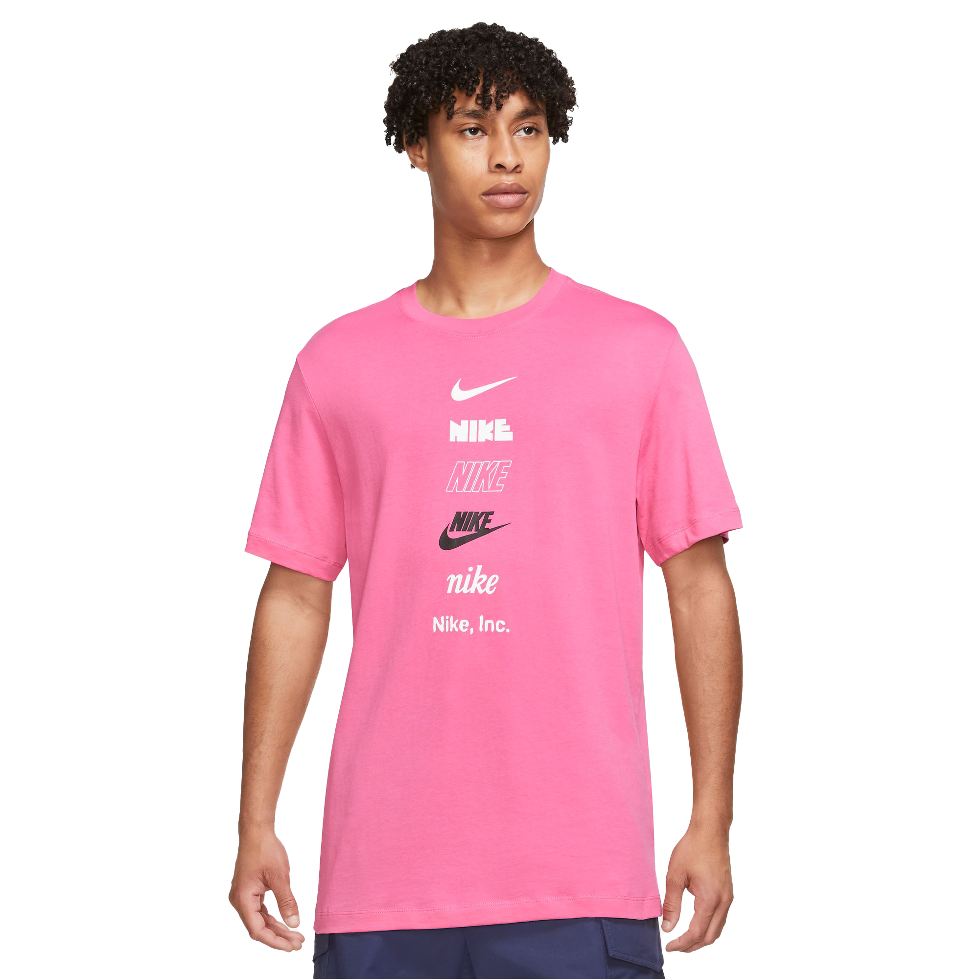 Nike Men's Sportswear Multi Logo Tee-Pink - | City Gear