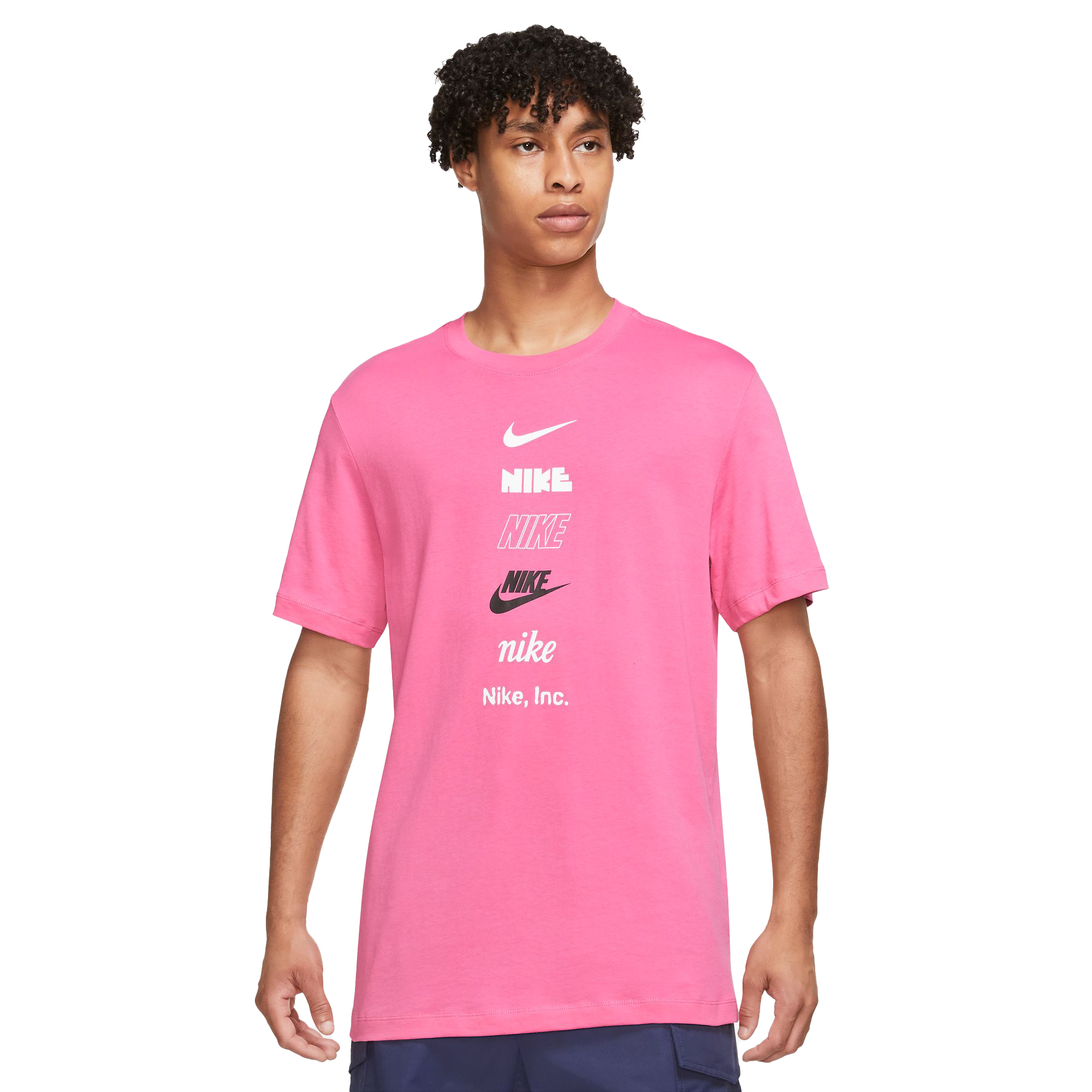 Nike Men's Sportswear Multi Logo Tee-Pink - Hibbett