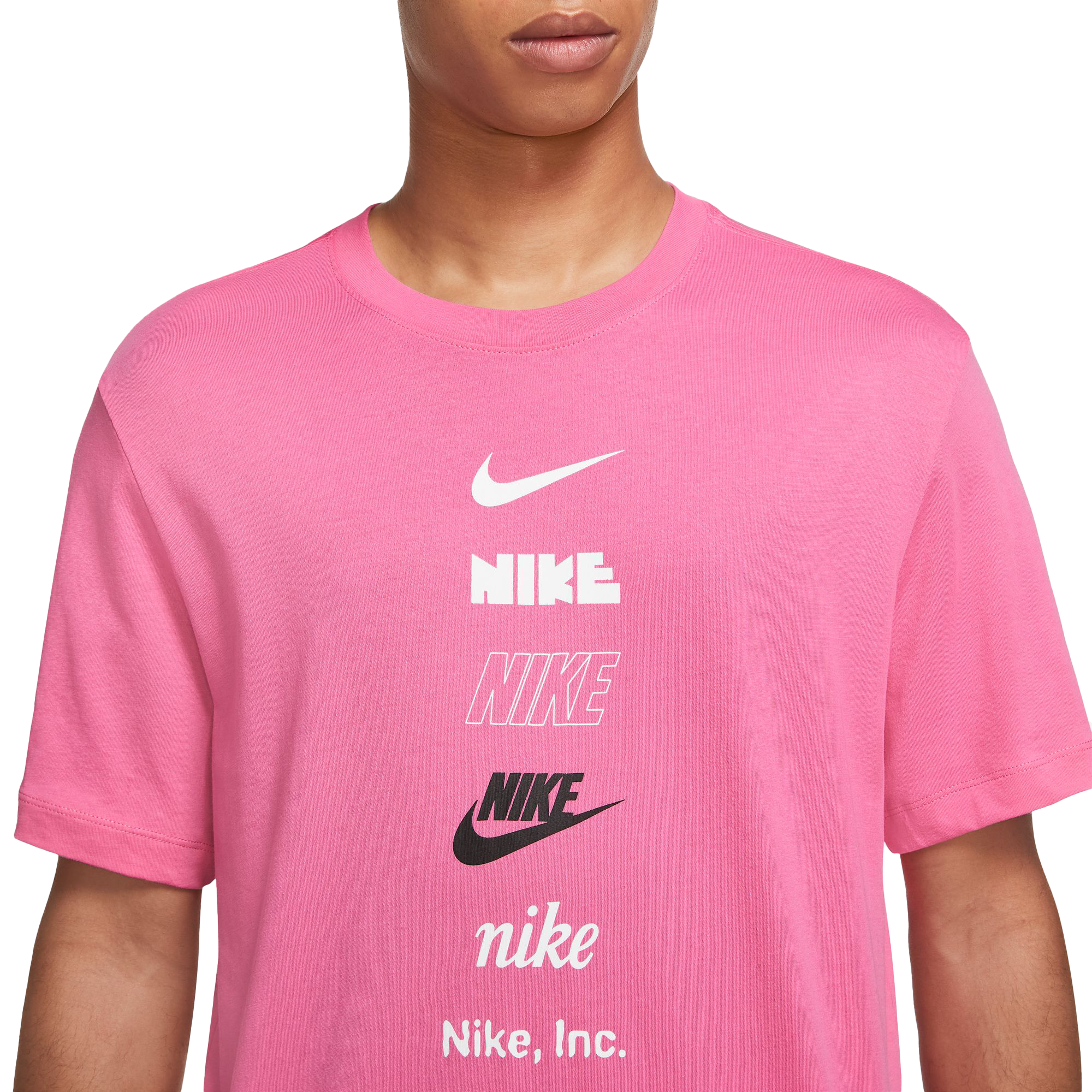 Nike Men's Sportswear Multi Logo Tee-Pink - | City Gear