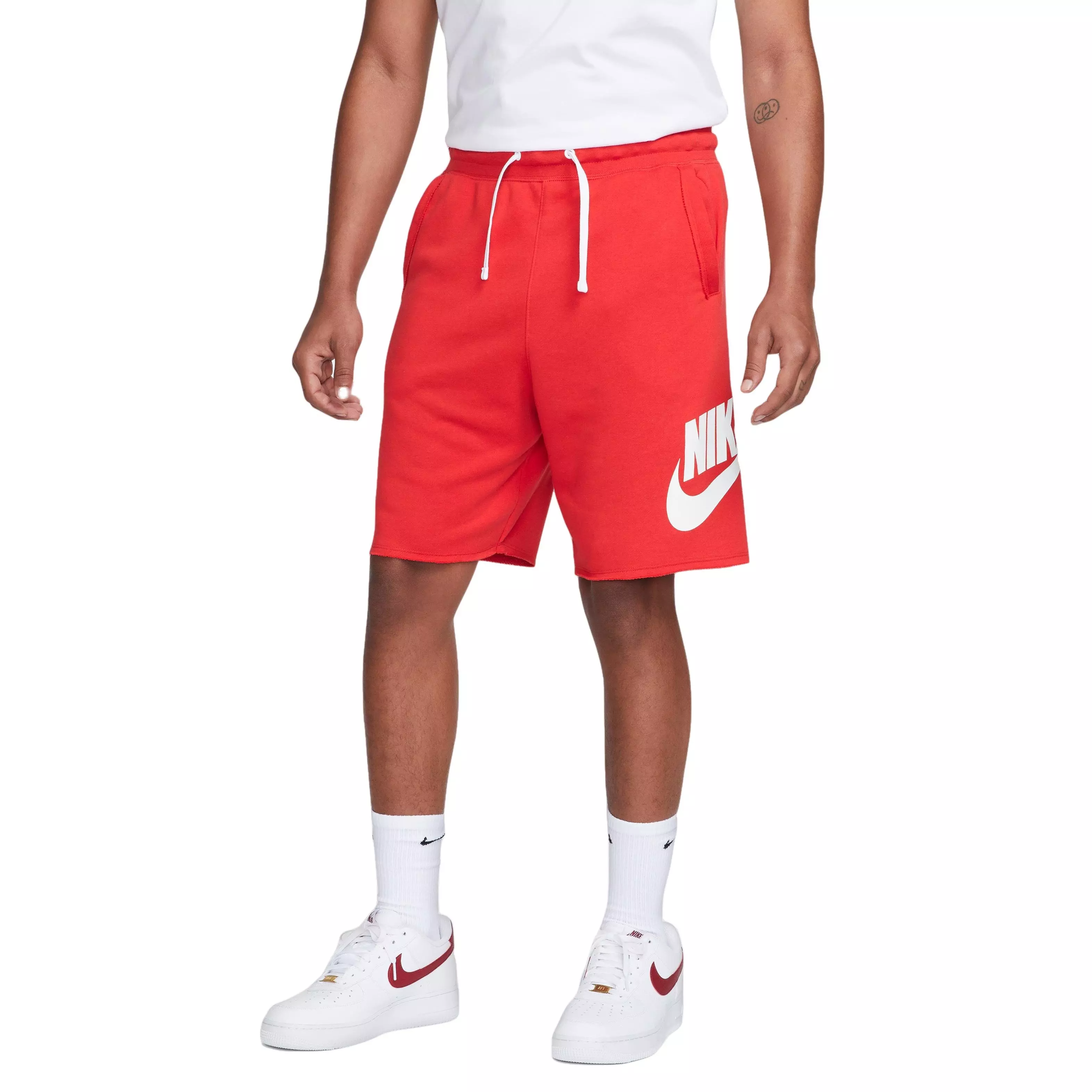 Nike Men's Club Alumni French Terry Shorts-Red - RED