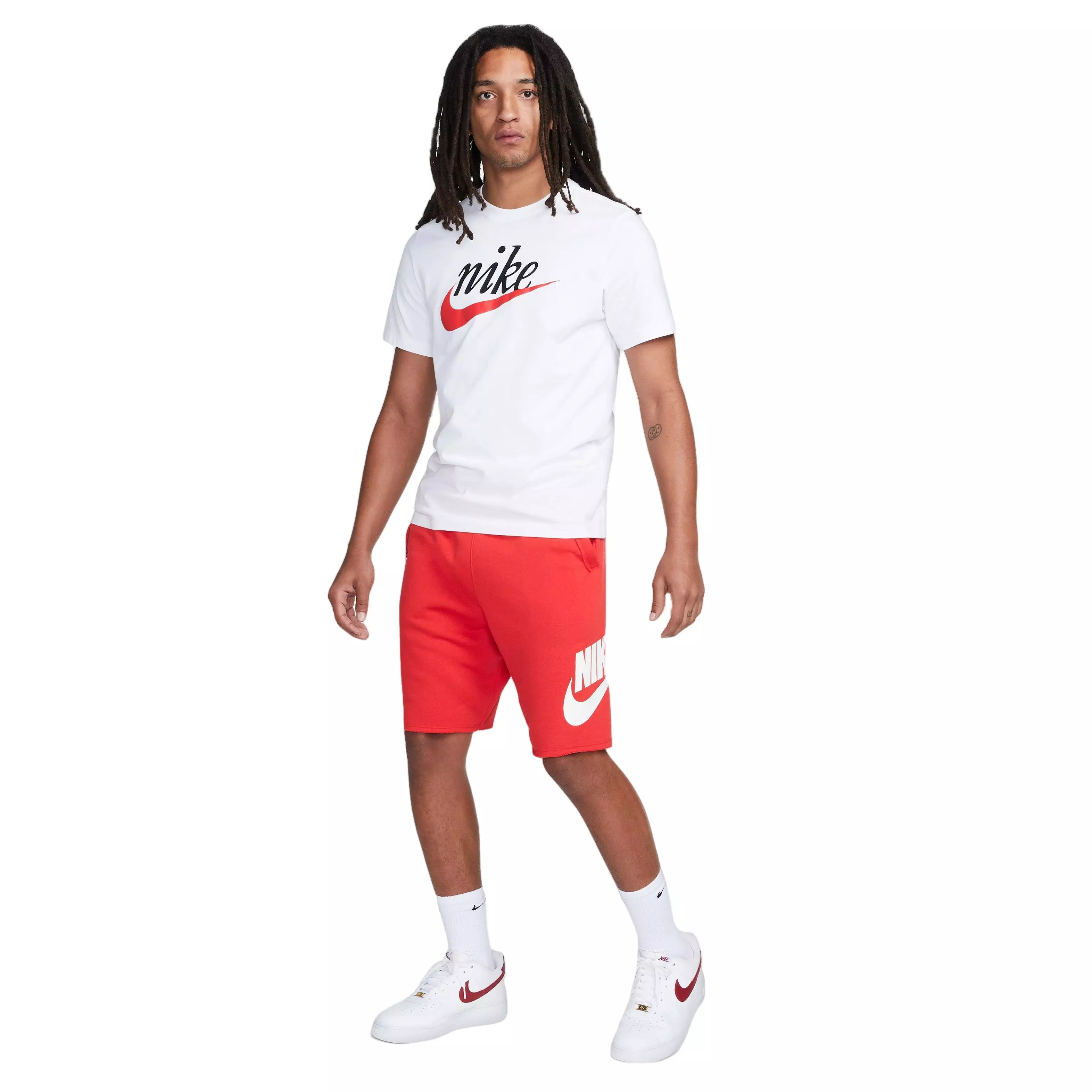 Nike Men's Club Alumni French Terry Shorts-Red - RED