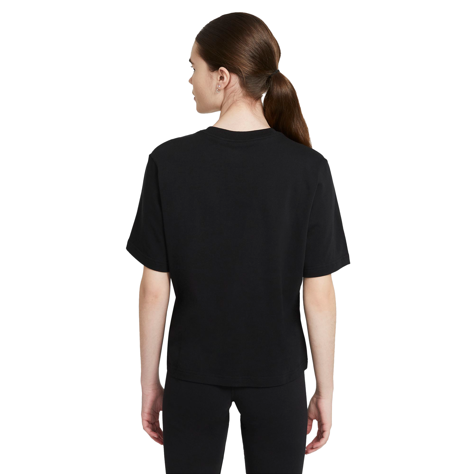 Nike Women's Sportswear Essentials Boxy Tee-Black - BLACK Thumbnail View 2