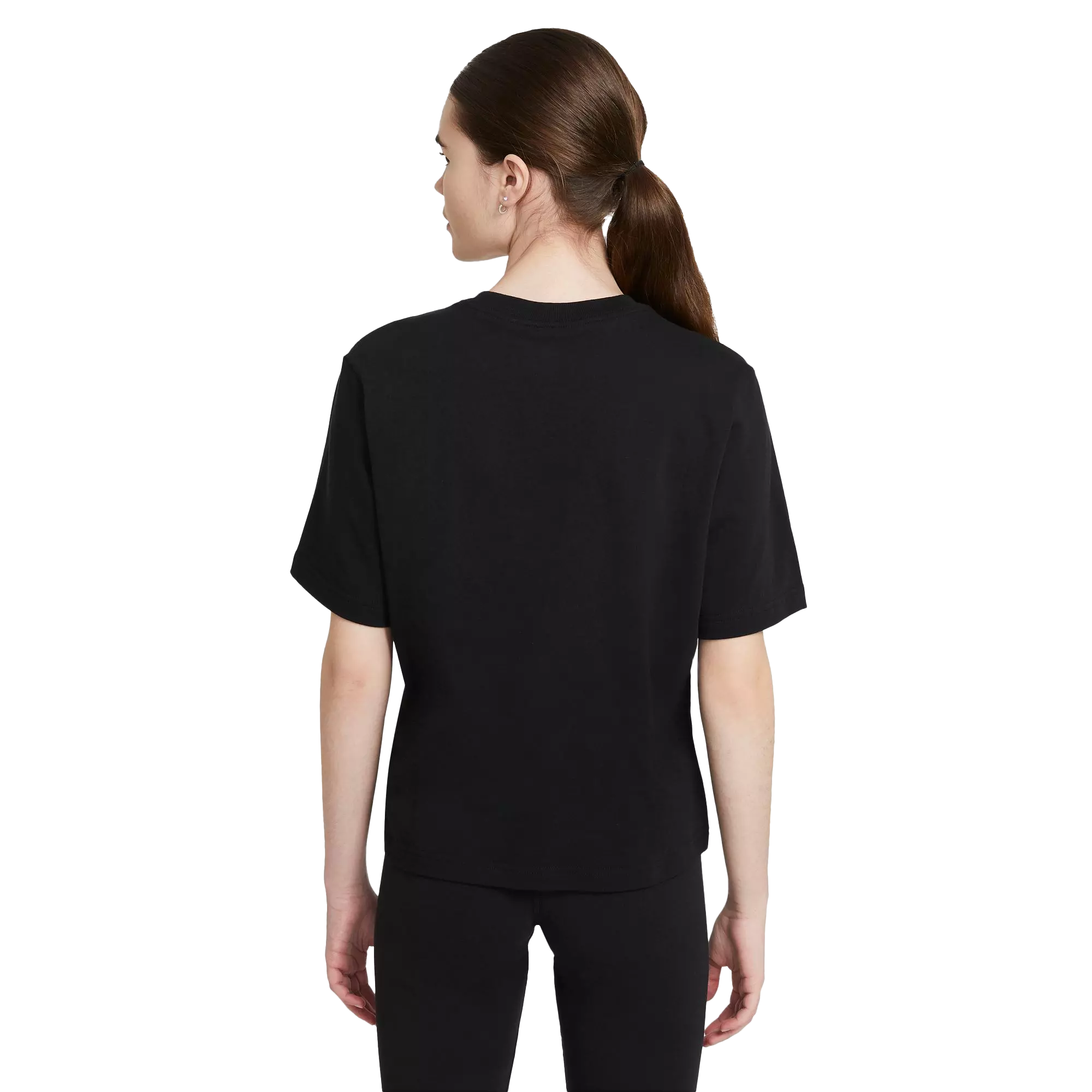 Nike Women's Sportswear Essentials Boxy Tee-Black - BLACK