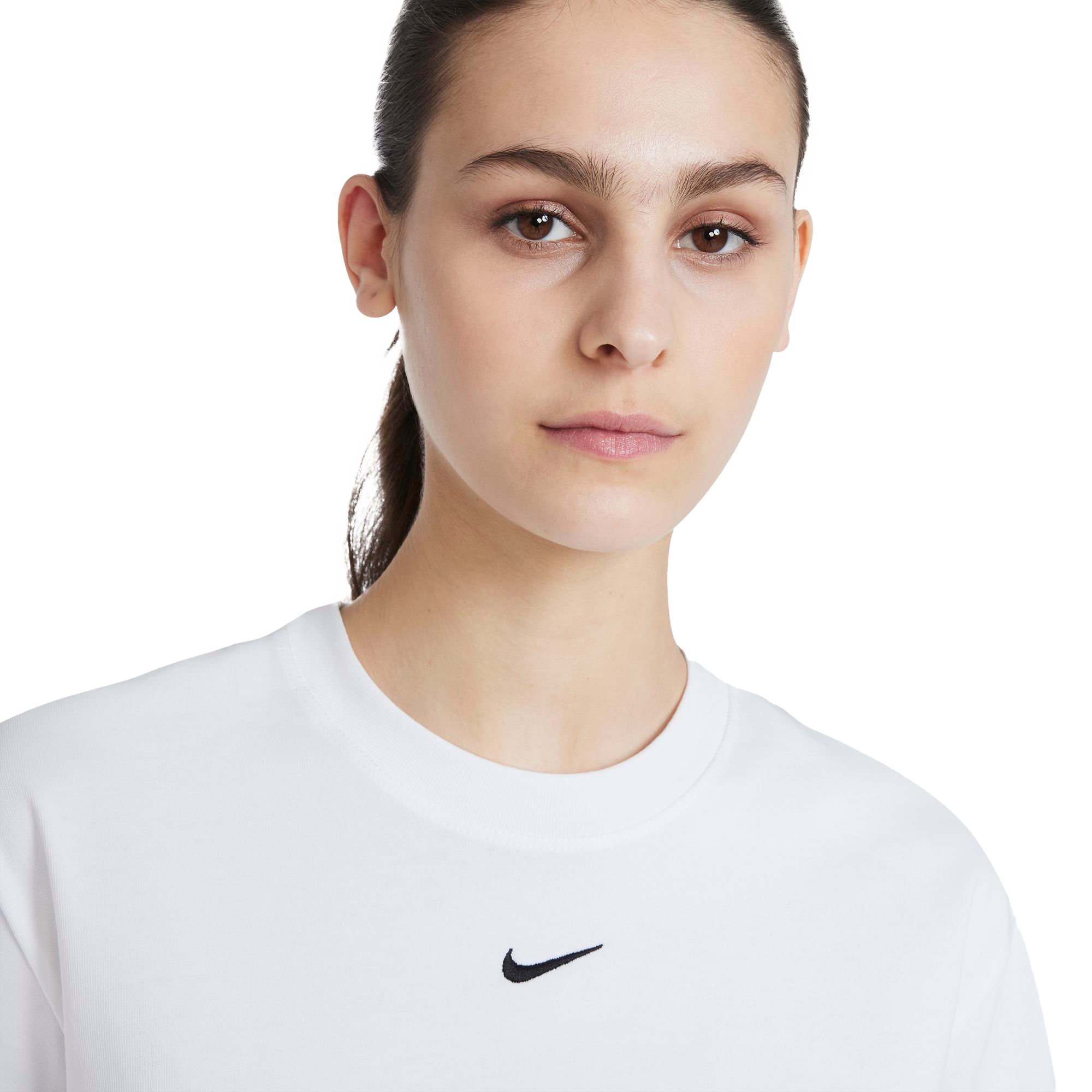 Nike Women's Sportswear Essentials Boxy Tee-White - WHITE Thumbnail View 3