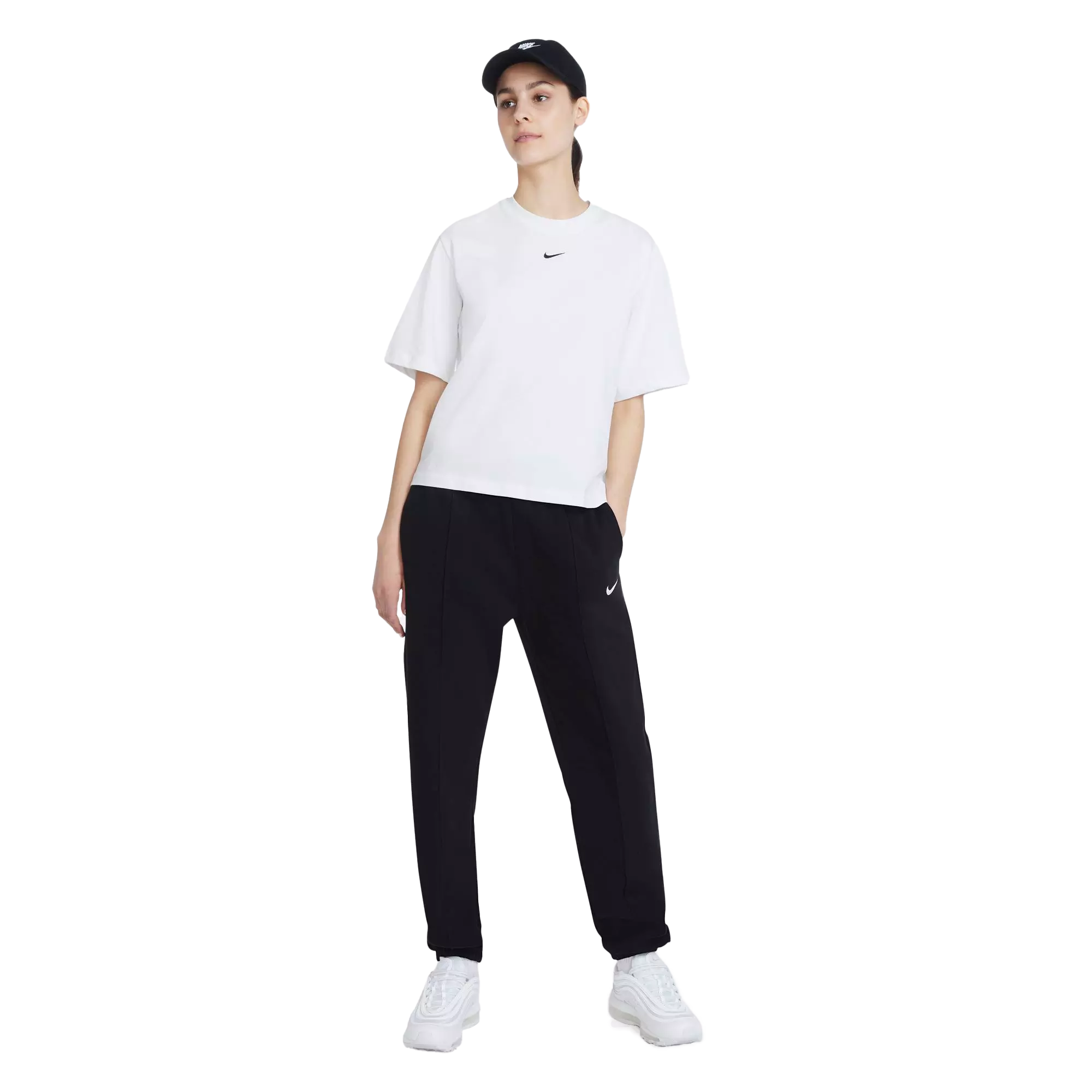 Nike Women's Sportswear Essentials Boxy Tee-White - WHITE