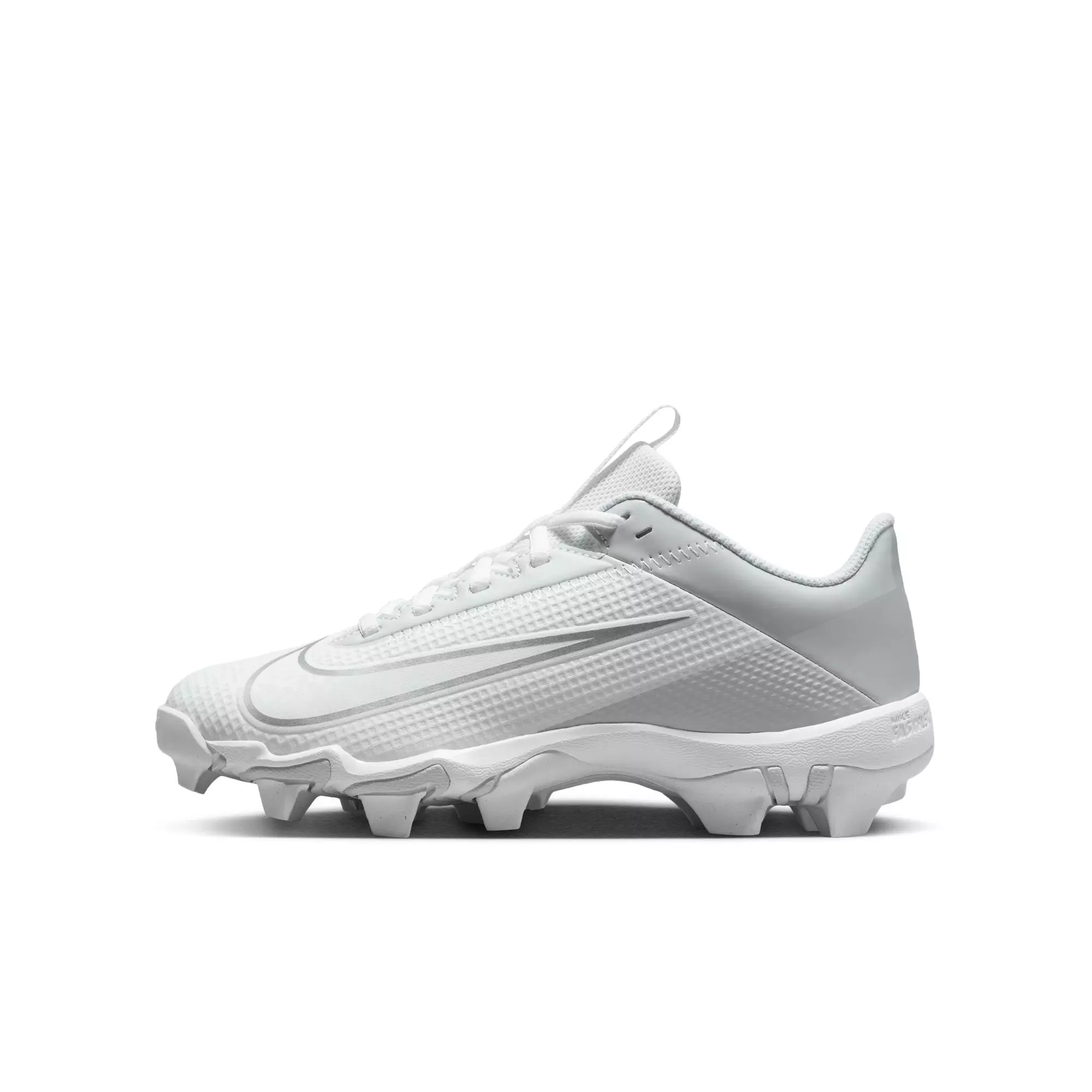 Nike Vapor Edge Shark 2 "White/Metallic Silver" Grade School Boys' Football Cleat - WHITE/SILVER