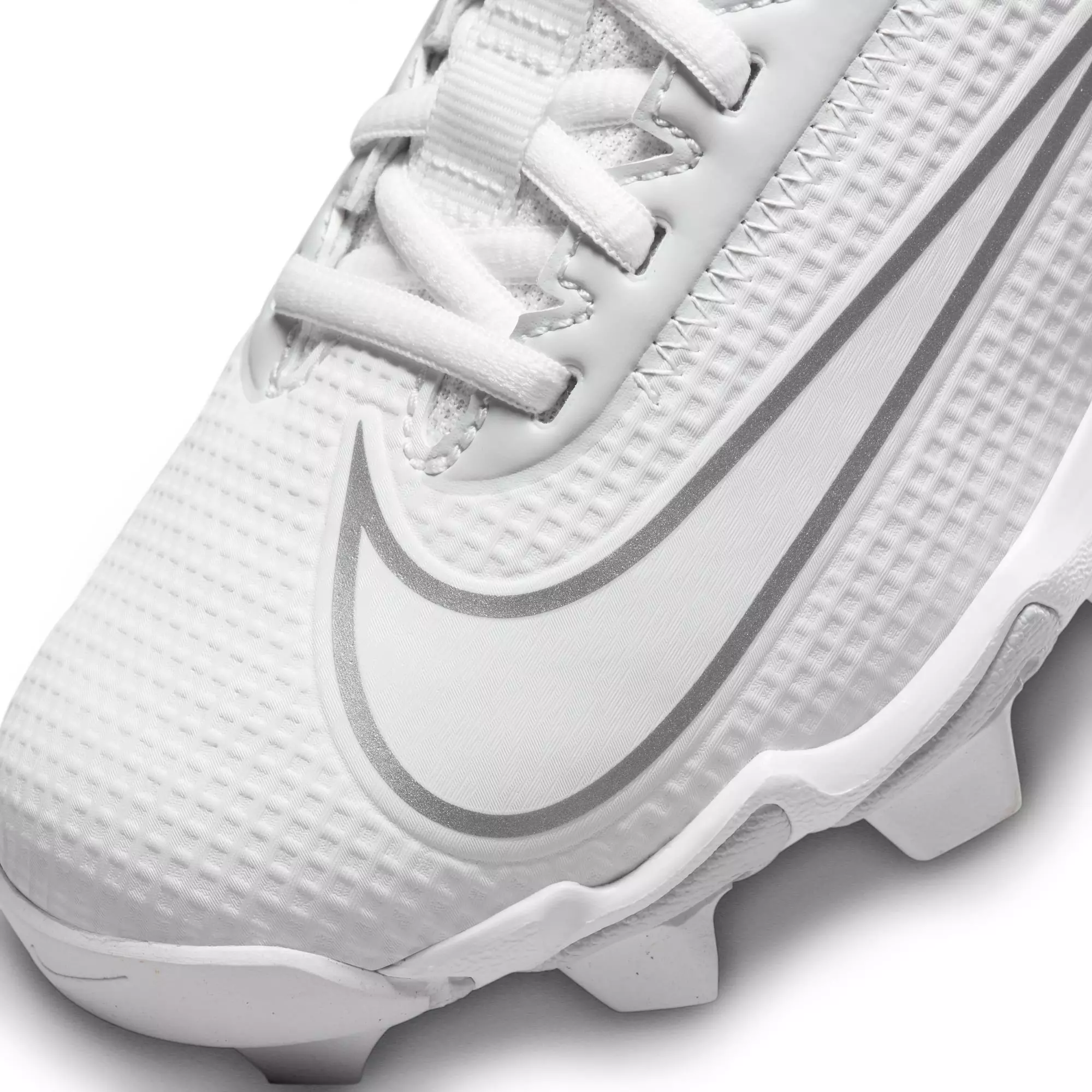 Nike Vapor Edge Shark 2 "White/Metallic Silver" Grade School Boys' Football Cleat - WHITE/SILVER